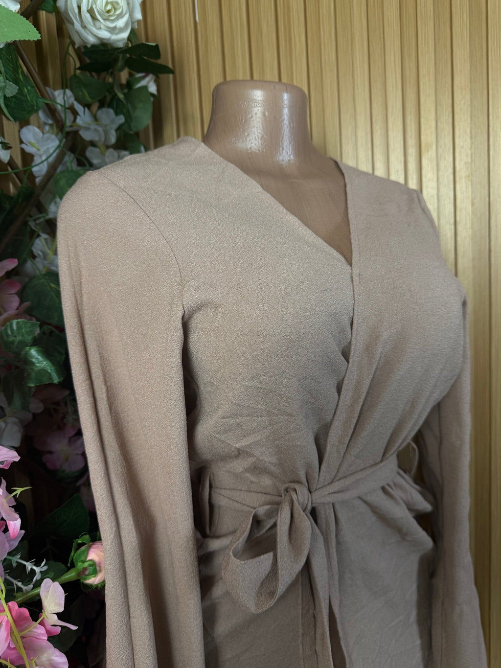 Robe droite manches ceintrée - Perluna Store