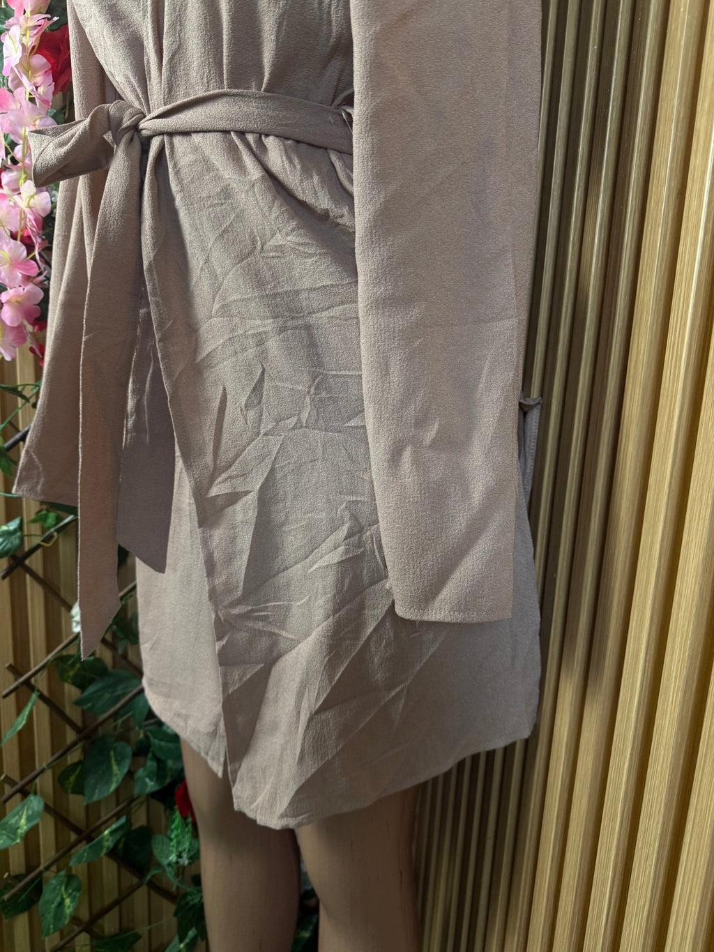 Robe droite manches ceintrée - Perluna Store