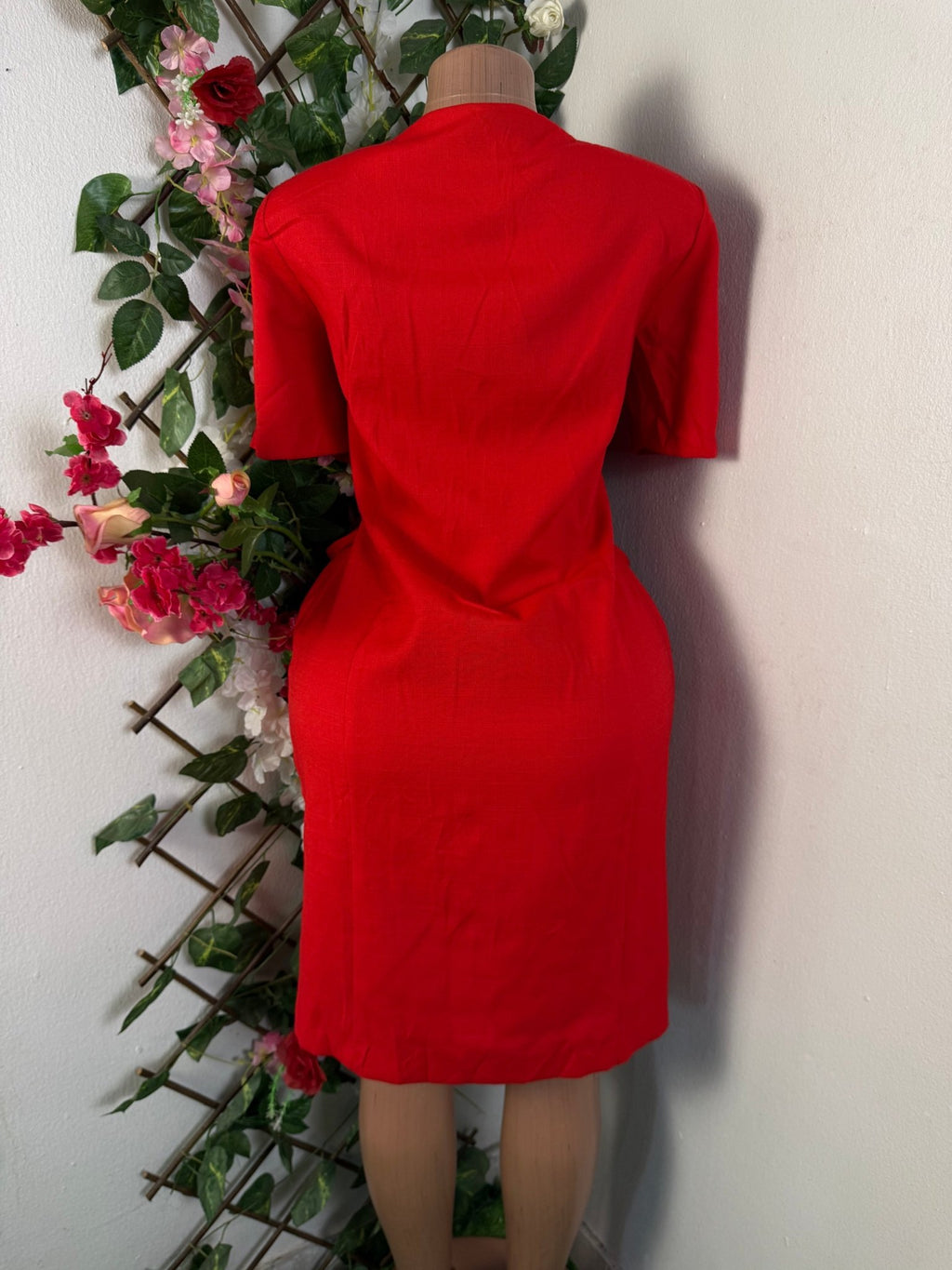 Robe droite  manches courte col veste avec boutons - Perluna Store