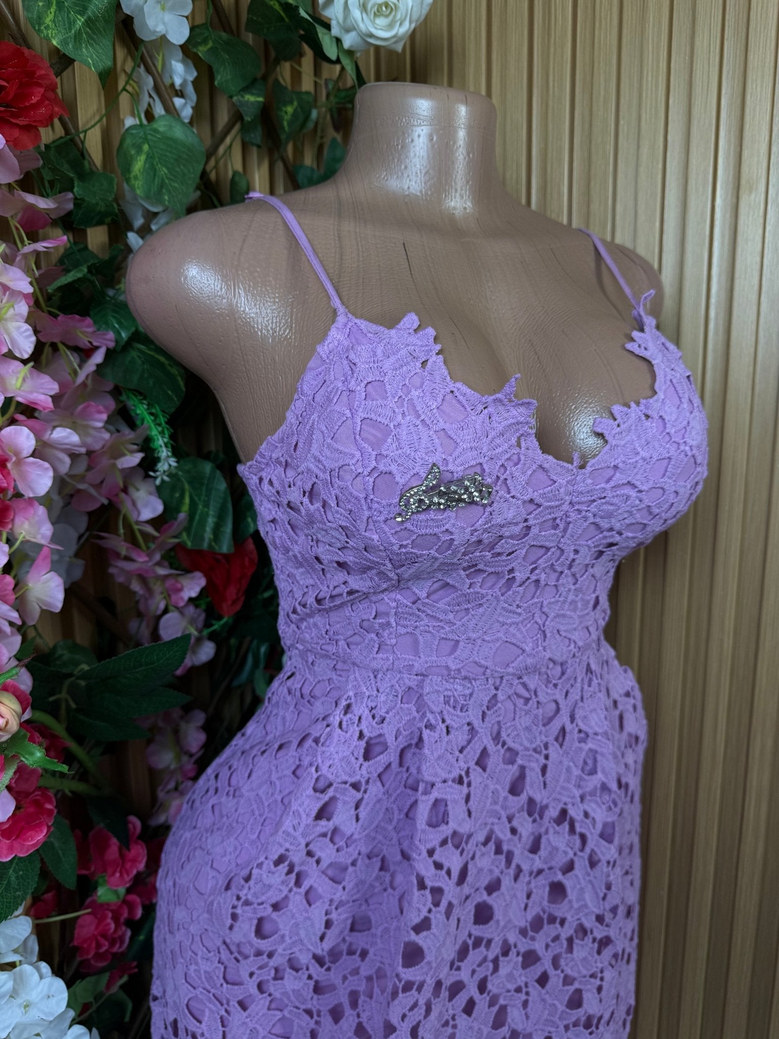 Robe droite mi- longue à fines bretelles imprimée bretelles - Perluna Store