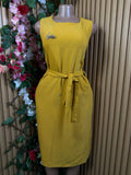 Robe droite mi-longue sans manches décollectée - Perluna Store