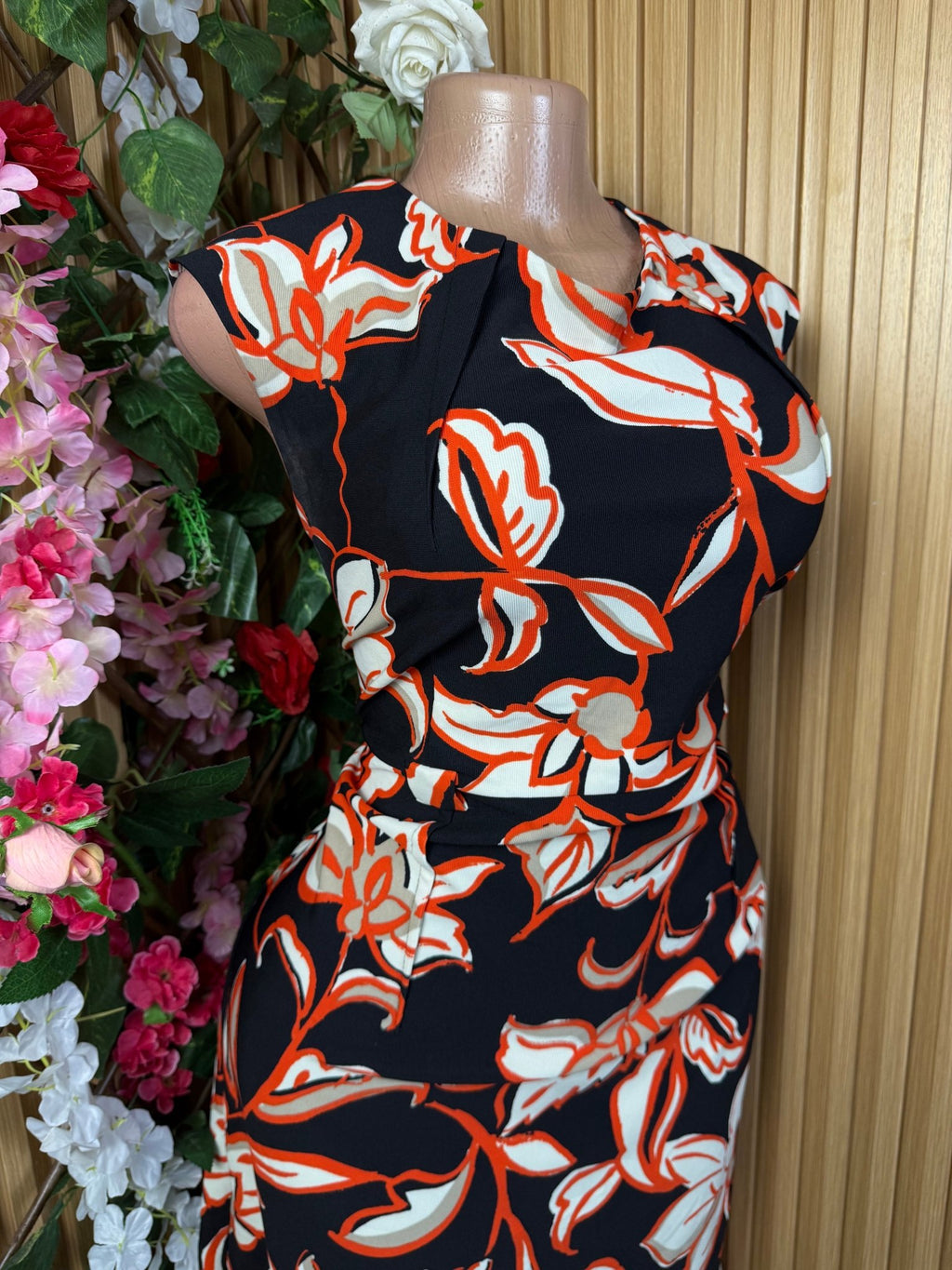 Robe droite sans manches imprimée fleurie - Perluna Store