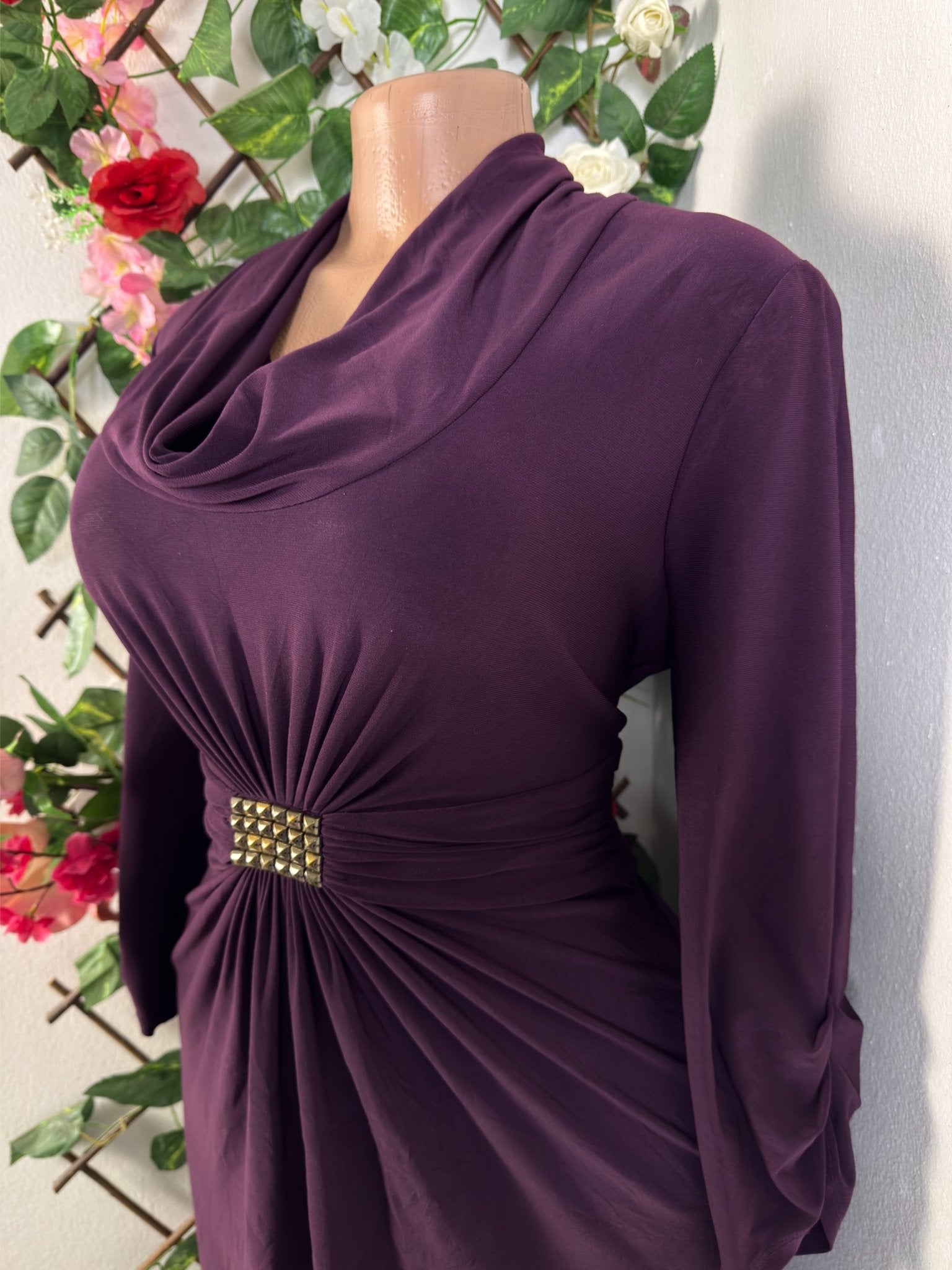 Robe élégante manches longues ceintrée - Perluna Store