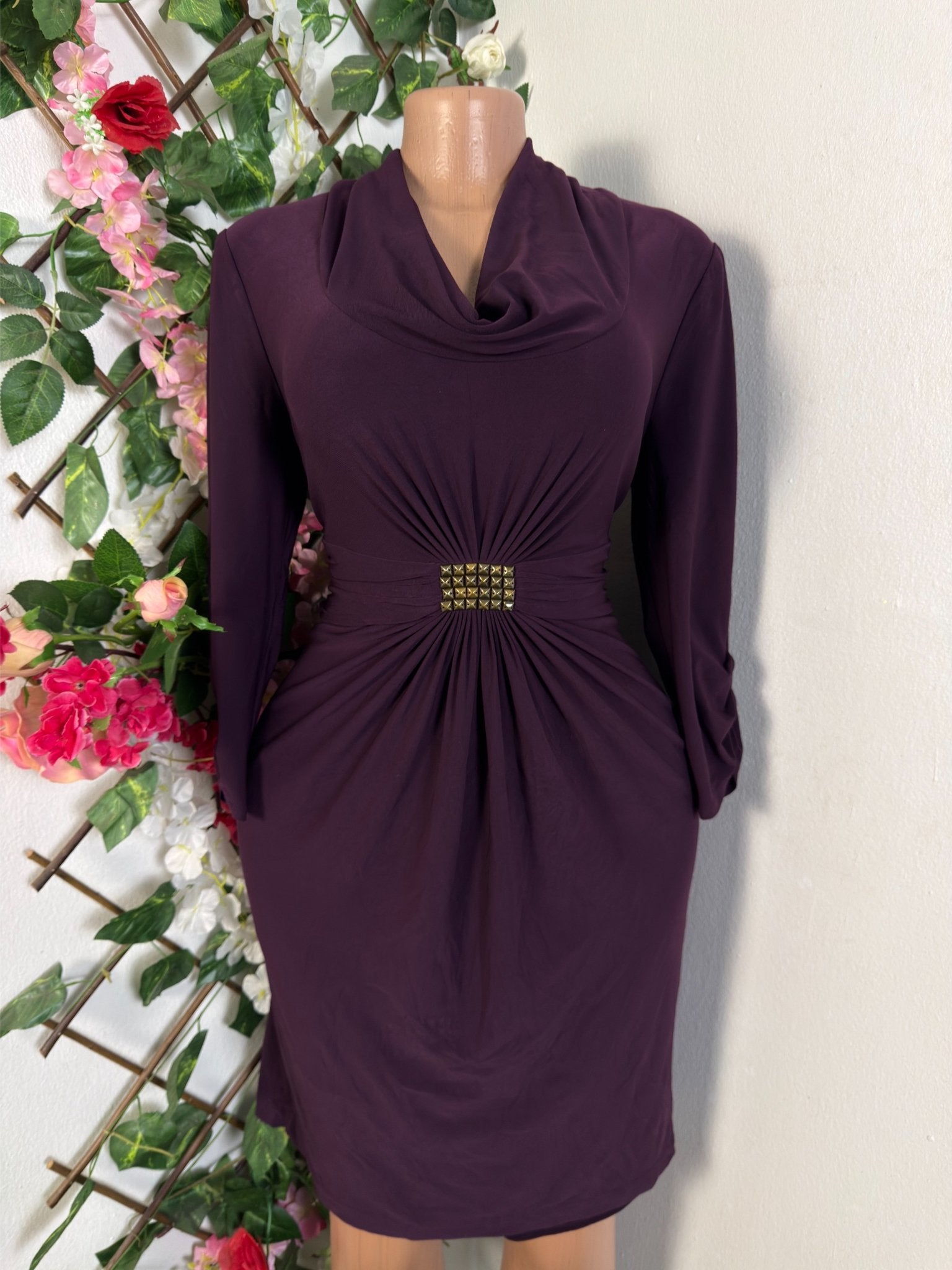Robe élégante manches longues ceintrée - Perluna Store