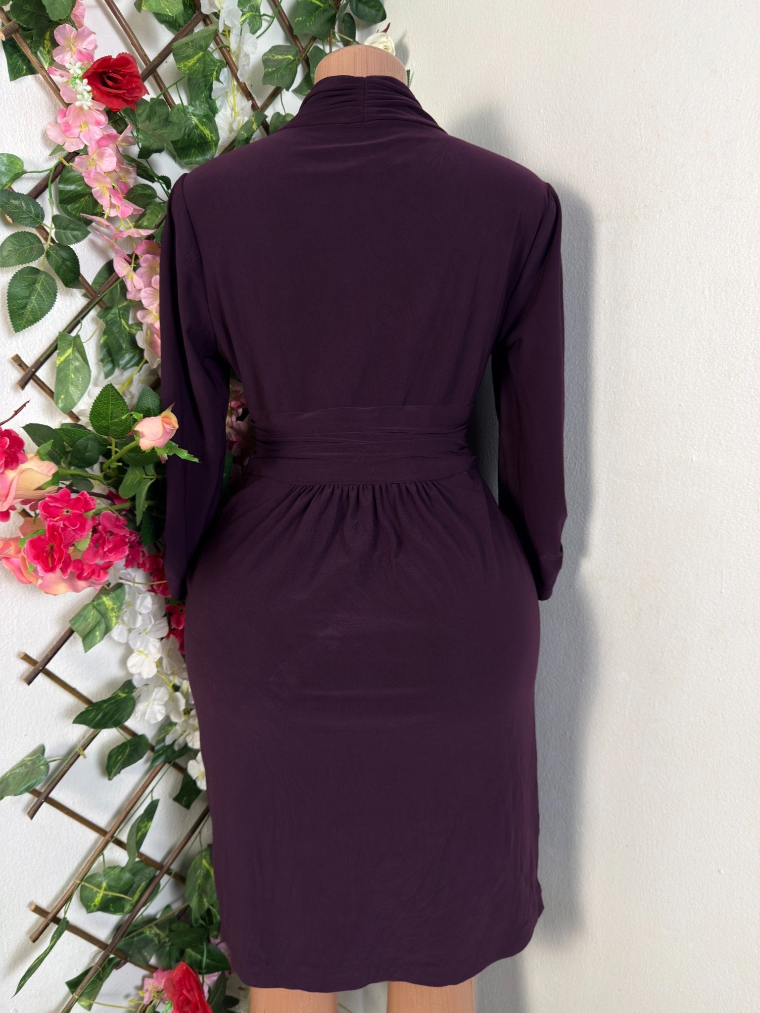 Robe élégante manches longues ceintrée - Perluna Store