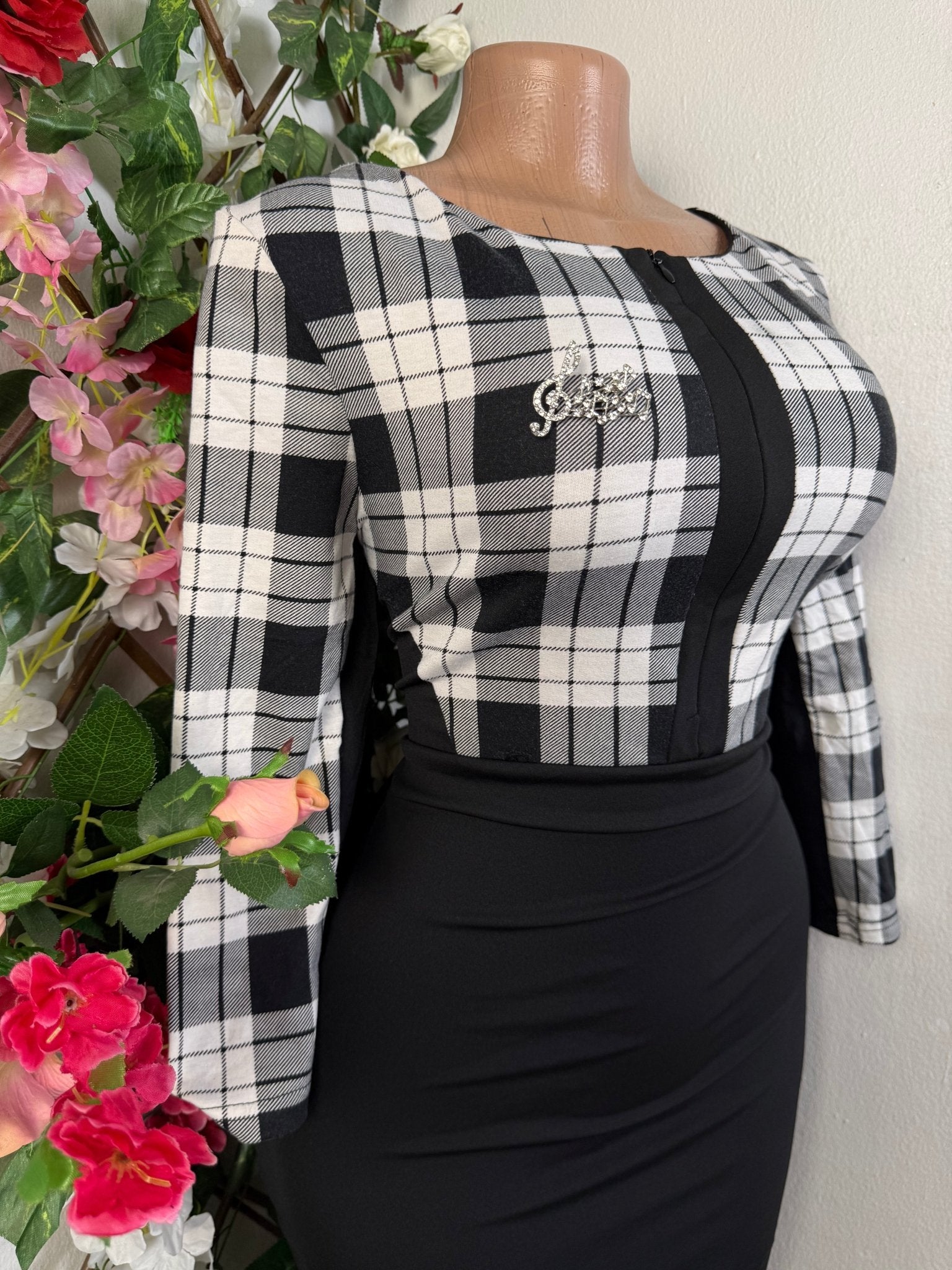 Robe élegante manches longues deux temps - Perluna Store - kinshasa