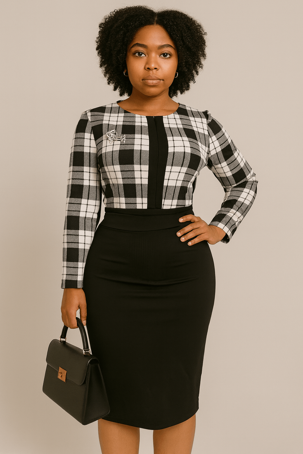 Robe élegante manches longues deux temps - Perluna Store - kinshasa