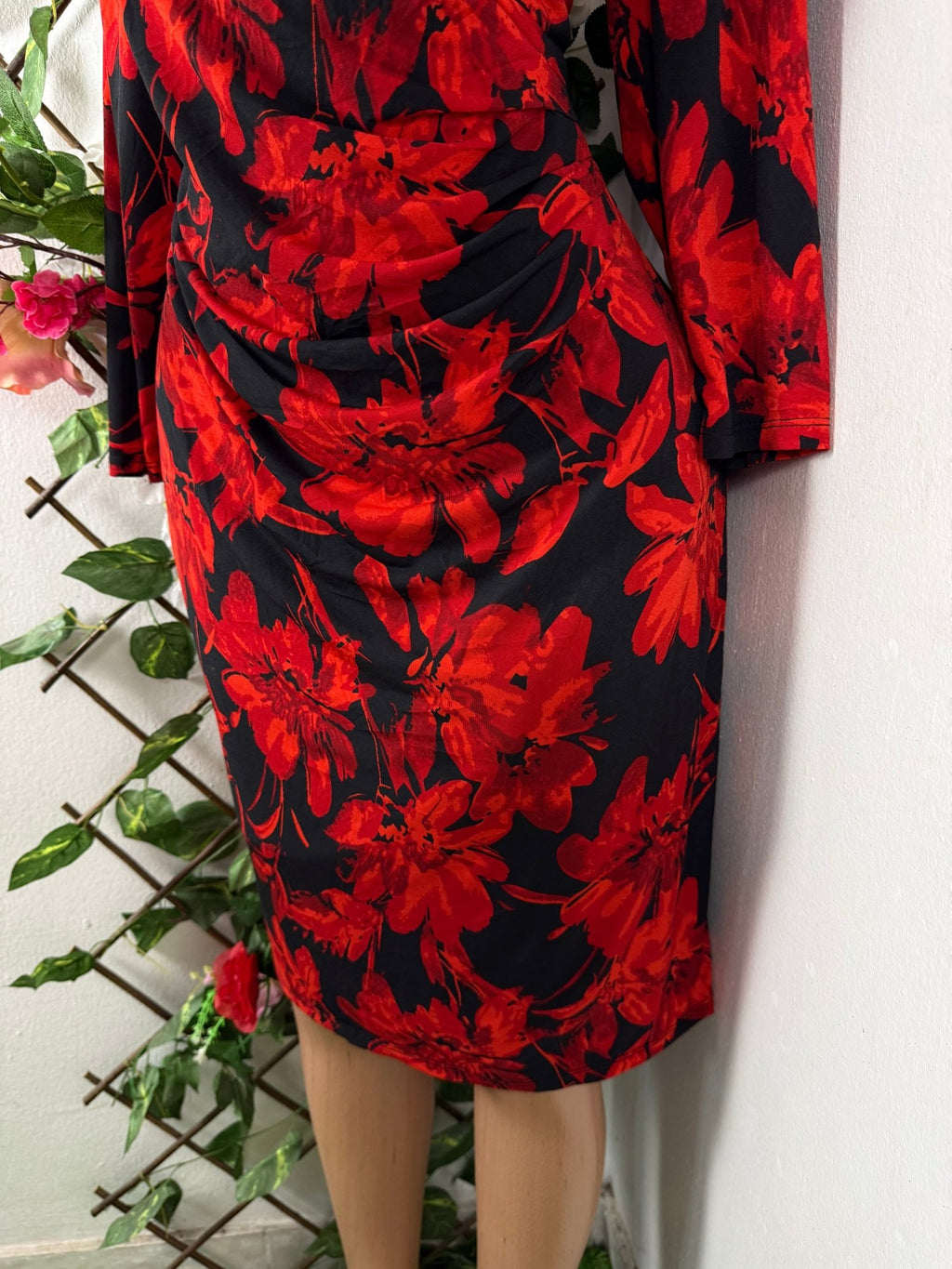 Robe élégante manches longues imprimée fleurie - Perluna Store