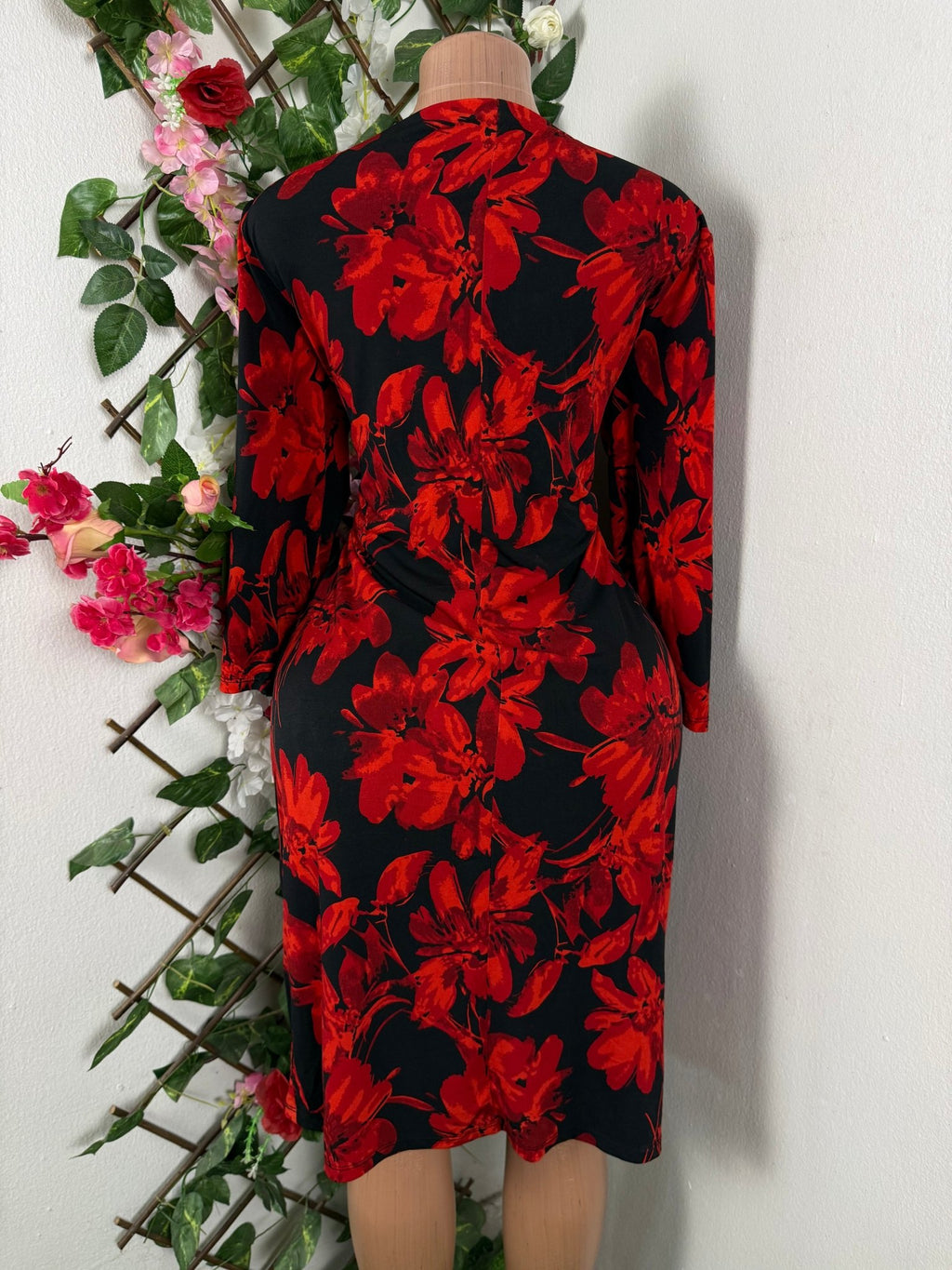 Robe élégante manches longues imprimée fleurie - Perluna Store