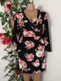 Robe élégante manches longues imprimée fleurie - Perluna Store
