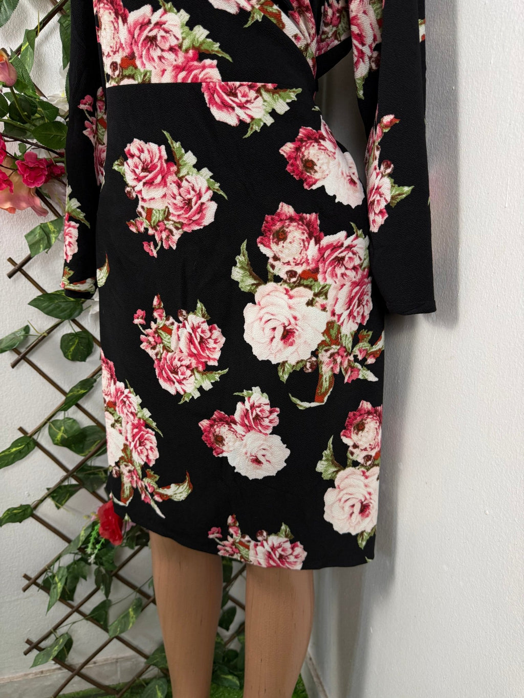 Robe élégante manches longues imprimée fleurie - Perluna Store
