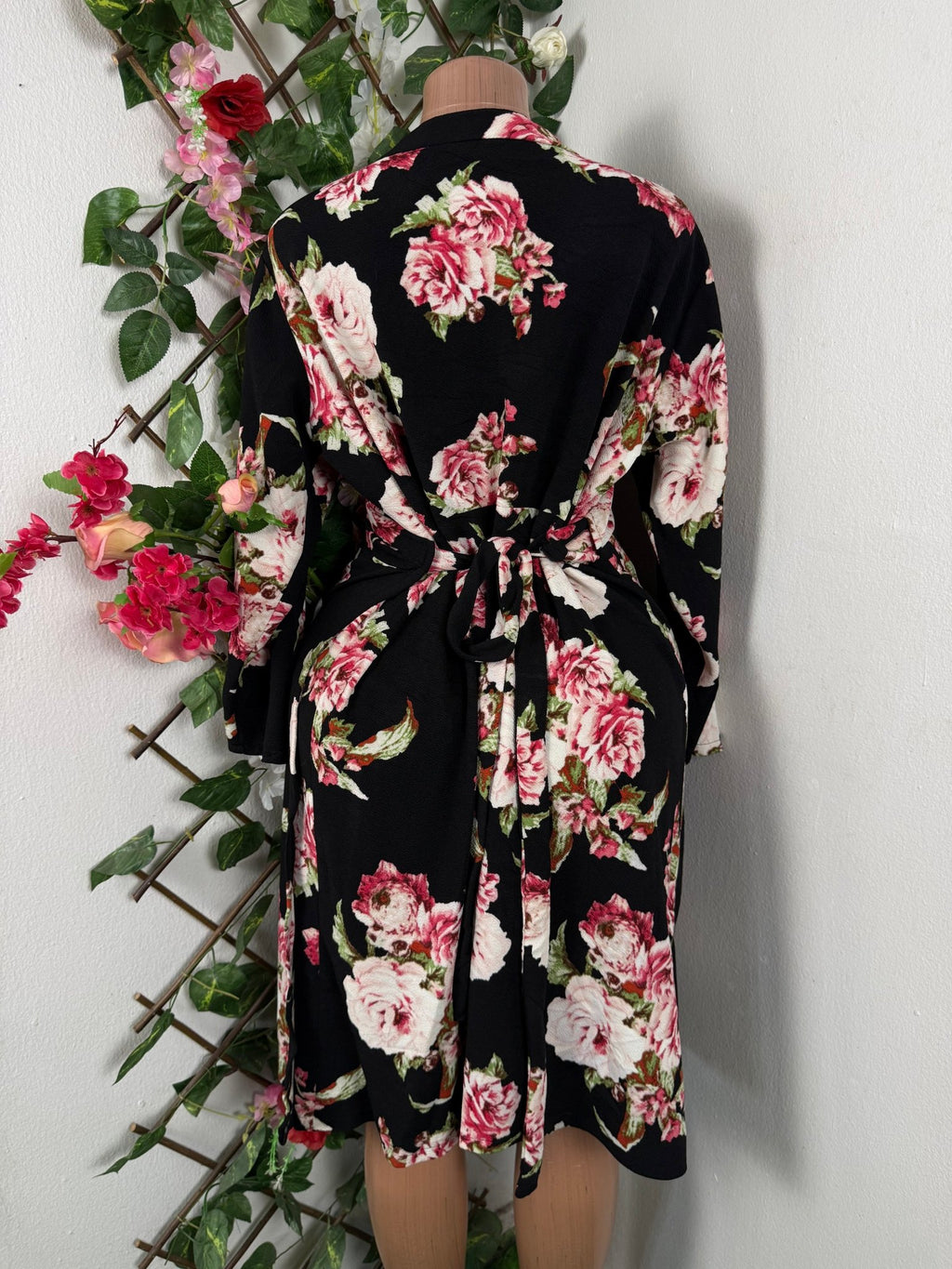 Robe élégante manches longues imprimée fleurie - Perluna Store