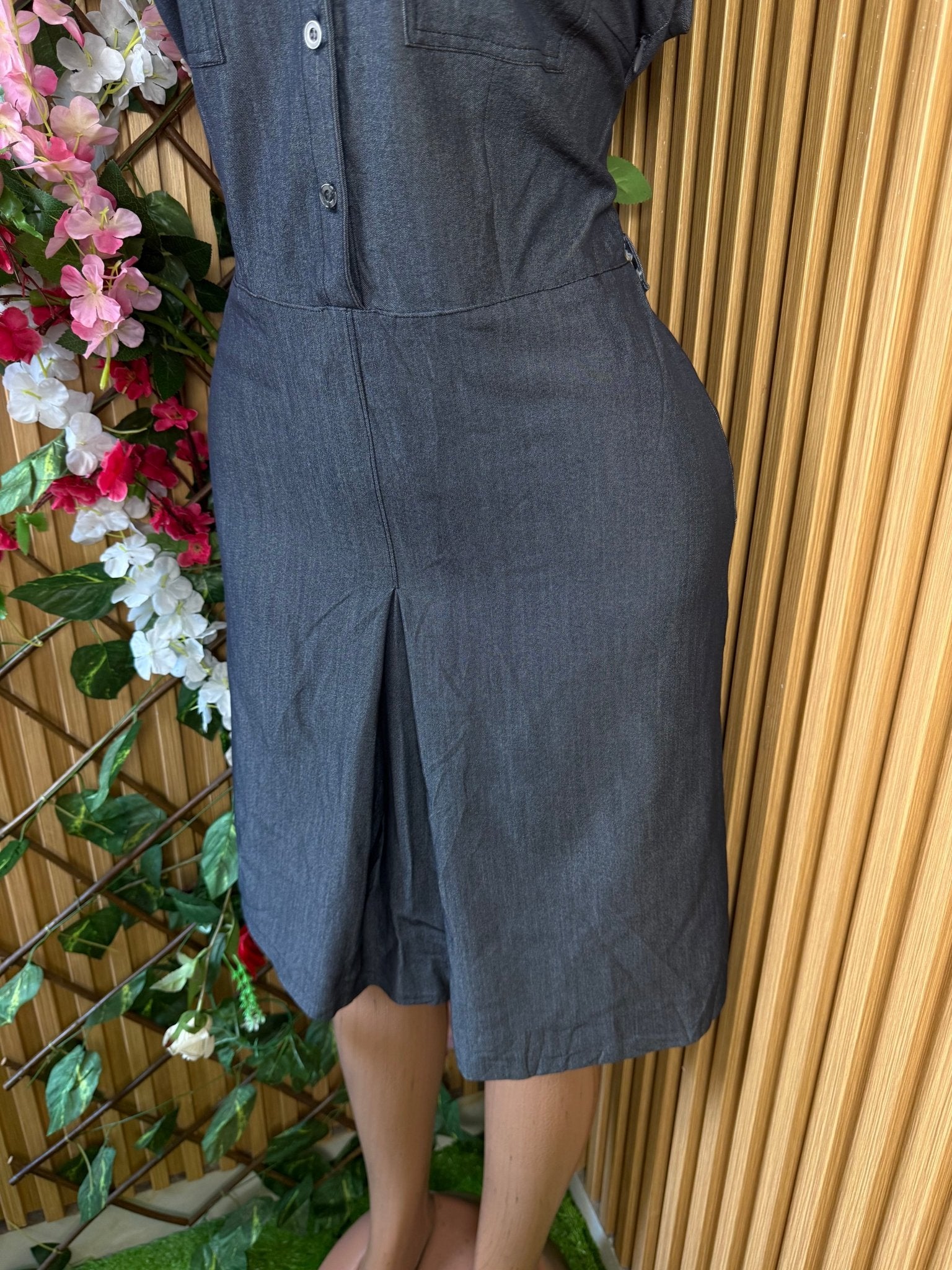 Robe élegante sans manches col chemise - Perluna Store