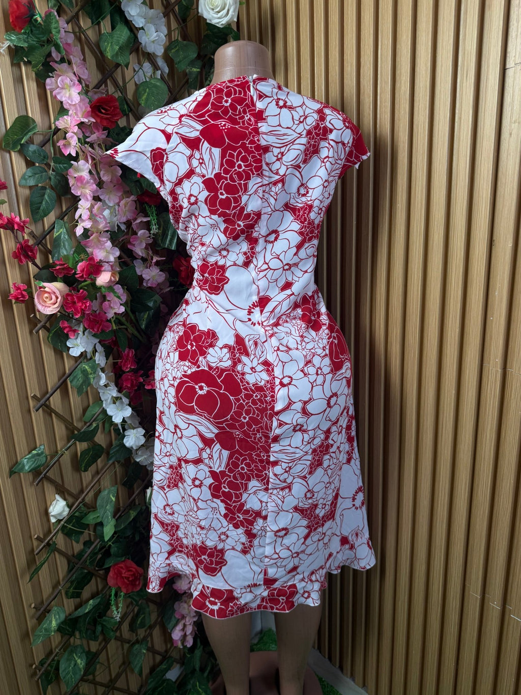 Robe élégante sans manches imprimée fleurie col V - Perluna Store