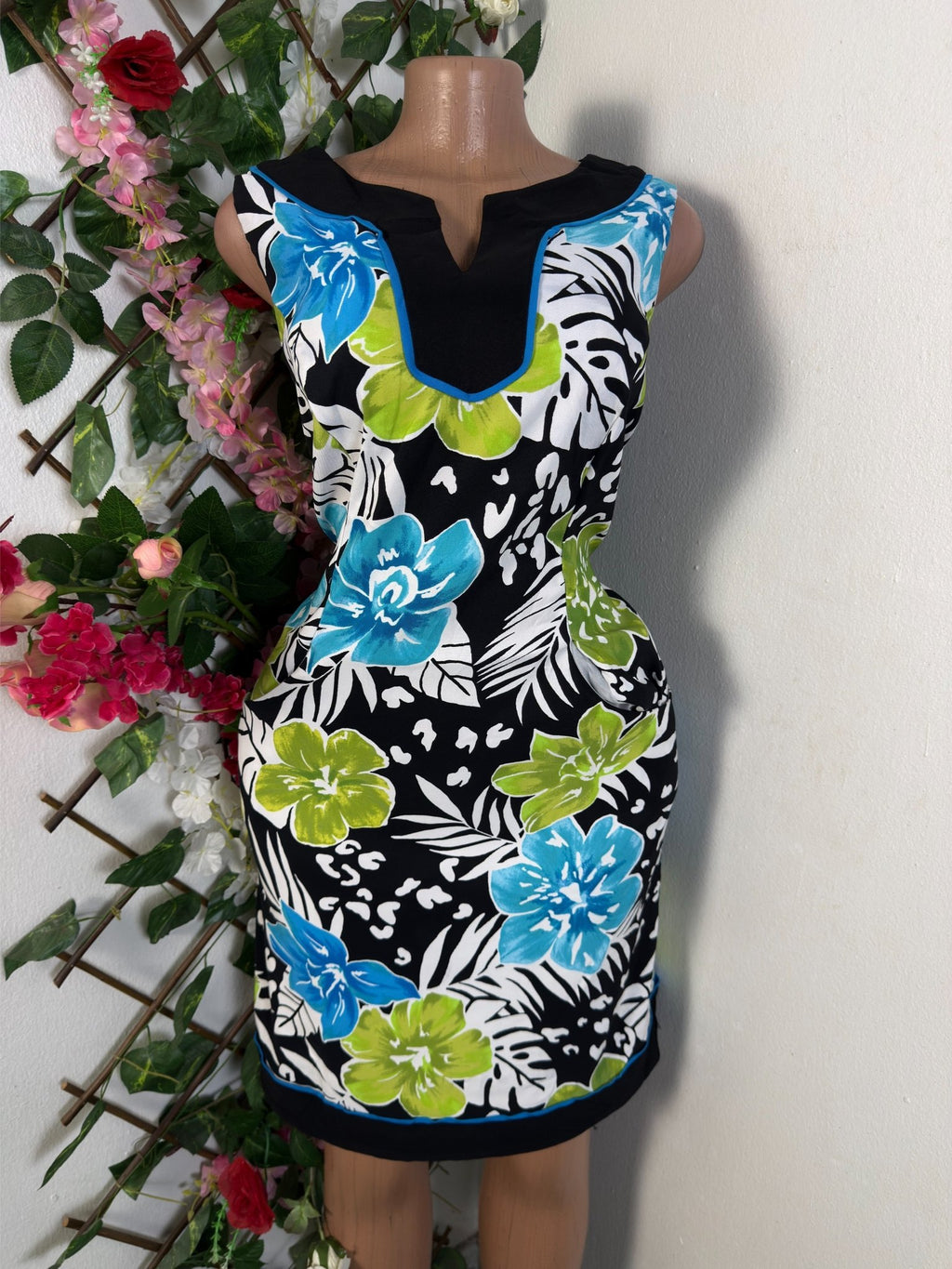 Robe élégante sans manchesimprimée fleurie - Perluna Store