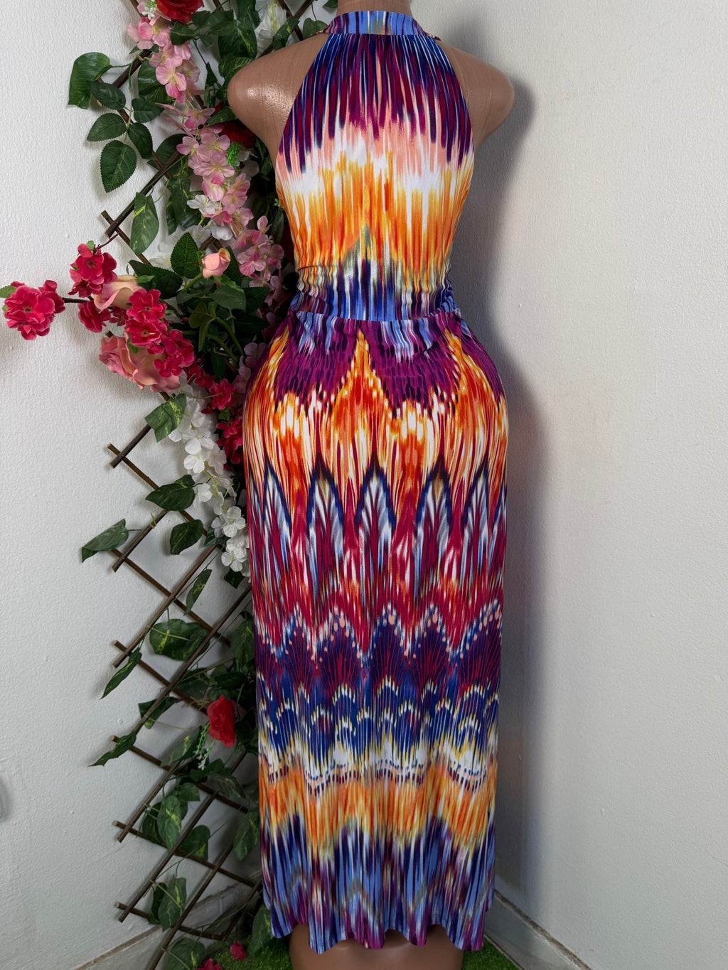 Robe éléngante longue sans manches colle V - Perluna Store - kinshasa