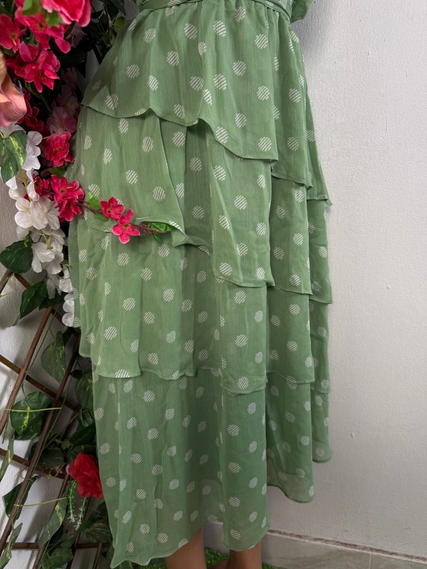 Robe en voile volant à fine bretelle - Perluna Store - kinshasa