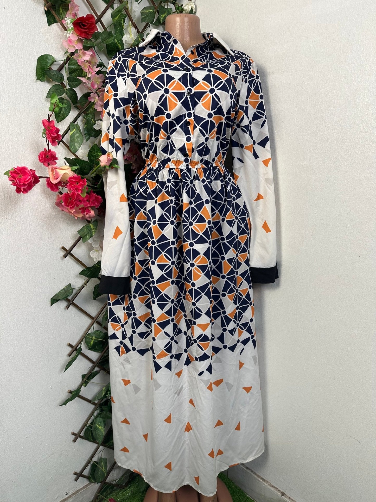 Robe évasée à colle chemise - Perluna Store - kinshasa