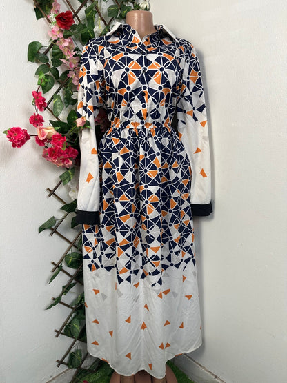 Robe évasée à colle chemise - Perluna Store - kinshasa