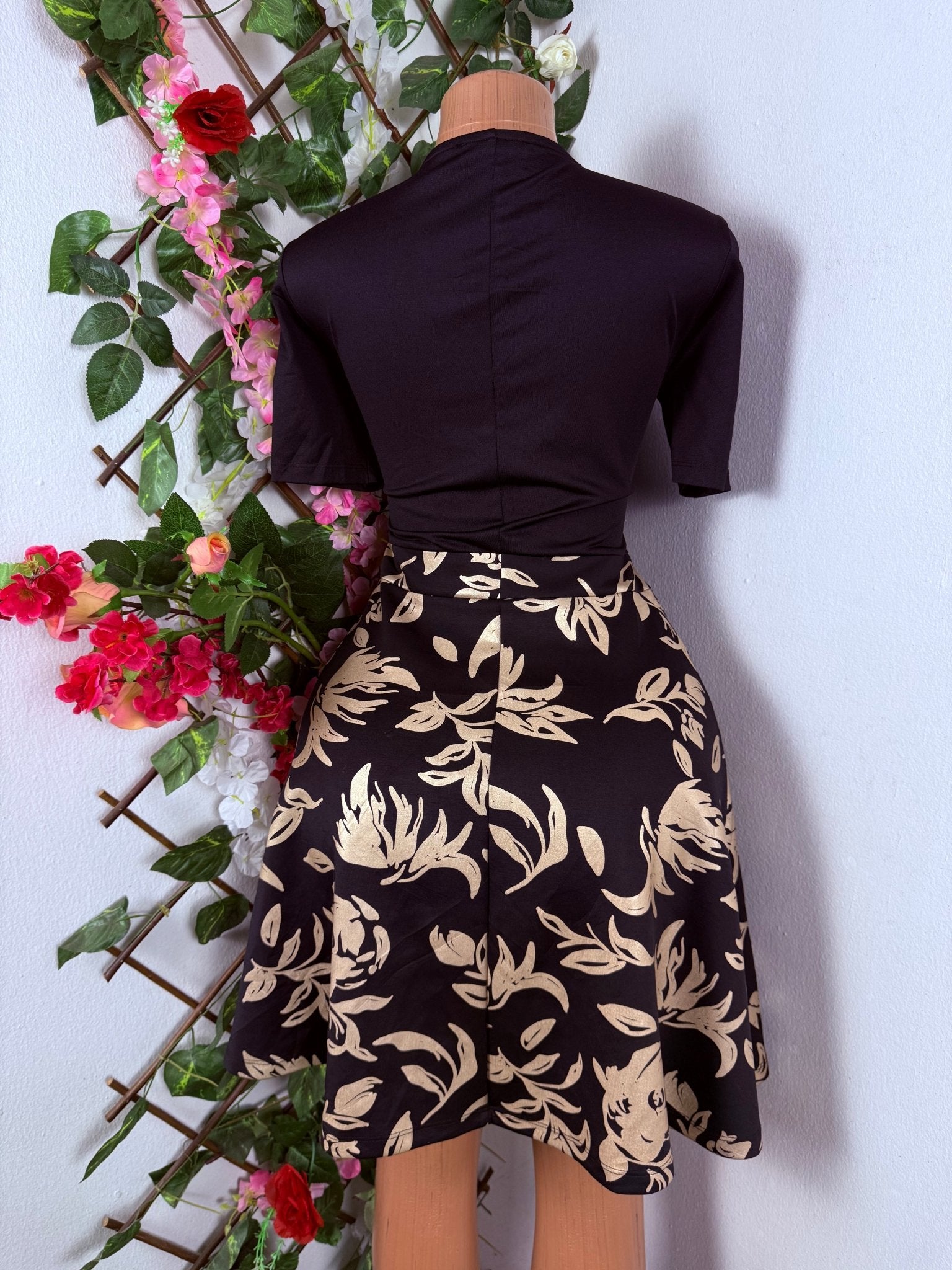 Robe évasée à deux temps manches courtes - Perluna Store