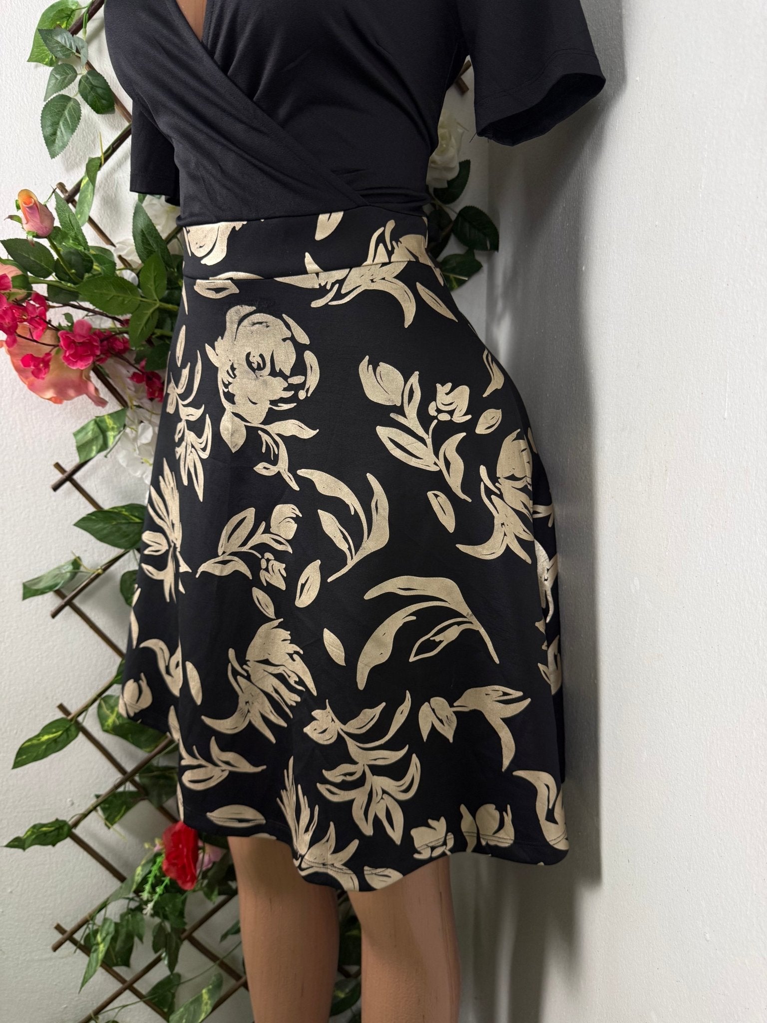 Robe évasée à deux temps manches courtes - Perluna Store