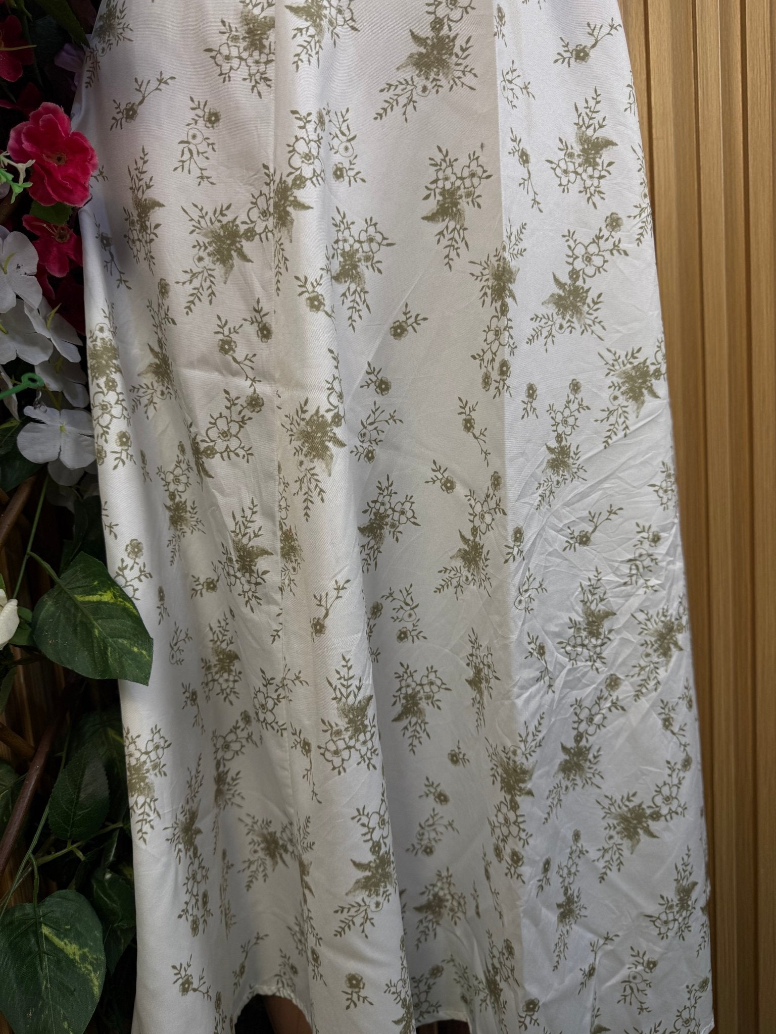 Robe évasée à longue fines bretelles imprimée fleurie - Perluna Store