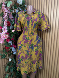 Robe évasée avec boutons manches courtes - Perluna Store