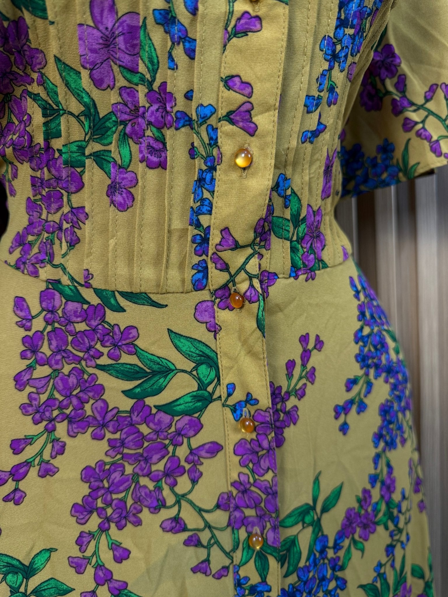 Robe évasée avec boutons manches courtes - Perluna Store