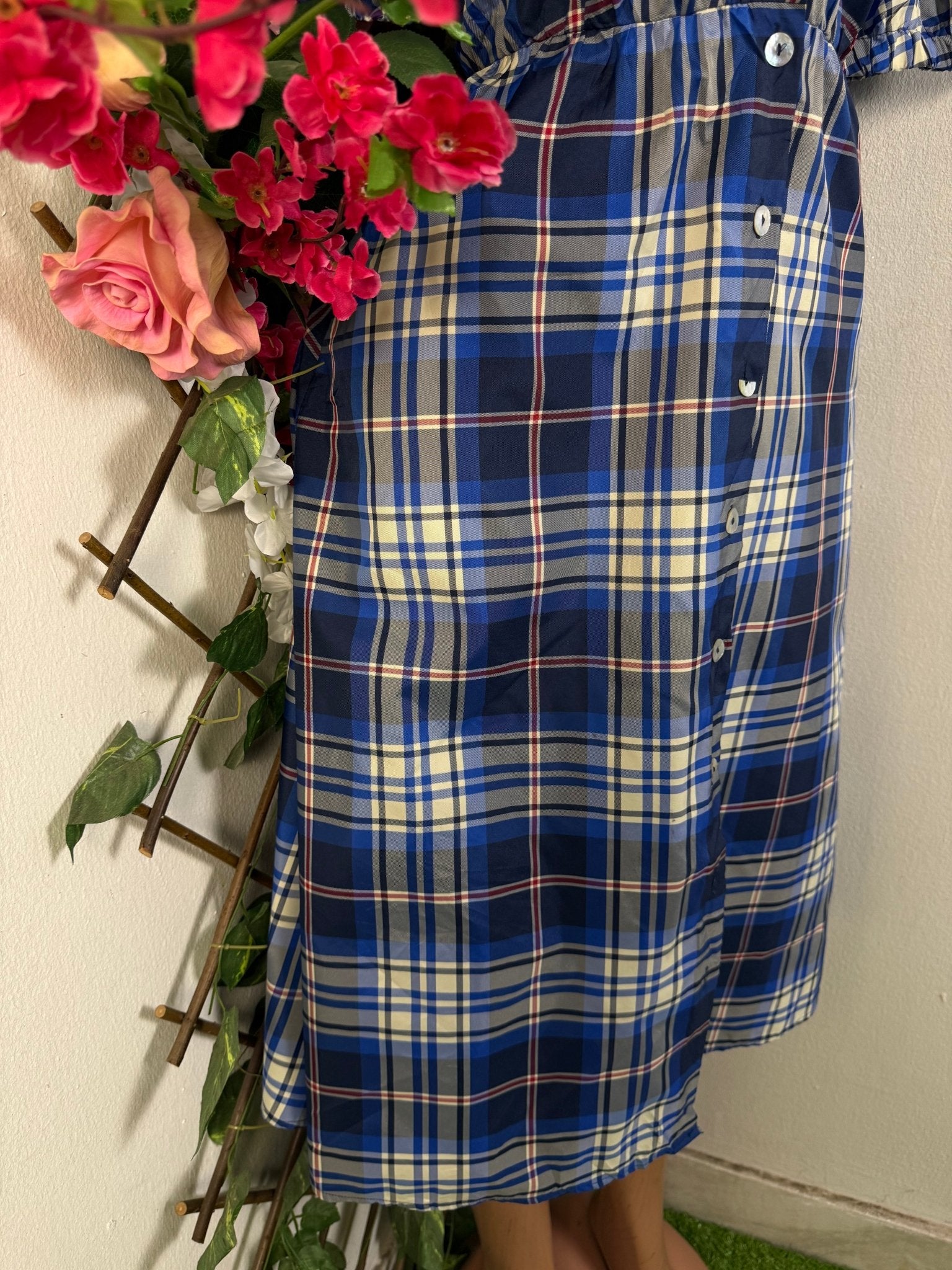 Robe évasée décolleté manches courte - Perluna Store - kinshasa