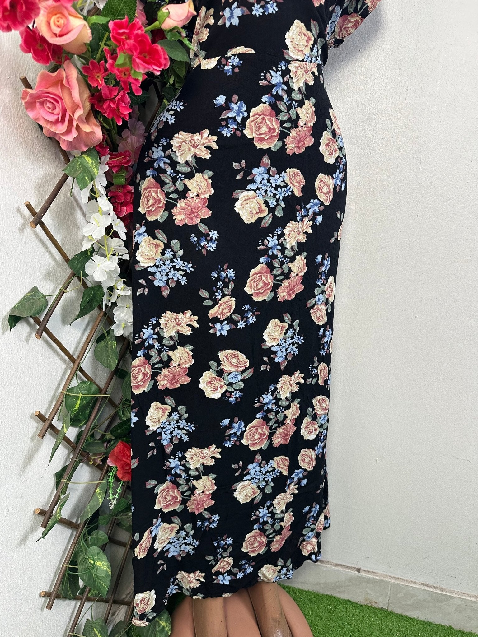 Robe évasée impimée fleurie - Perluna Store - kinshasa