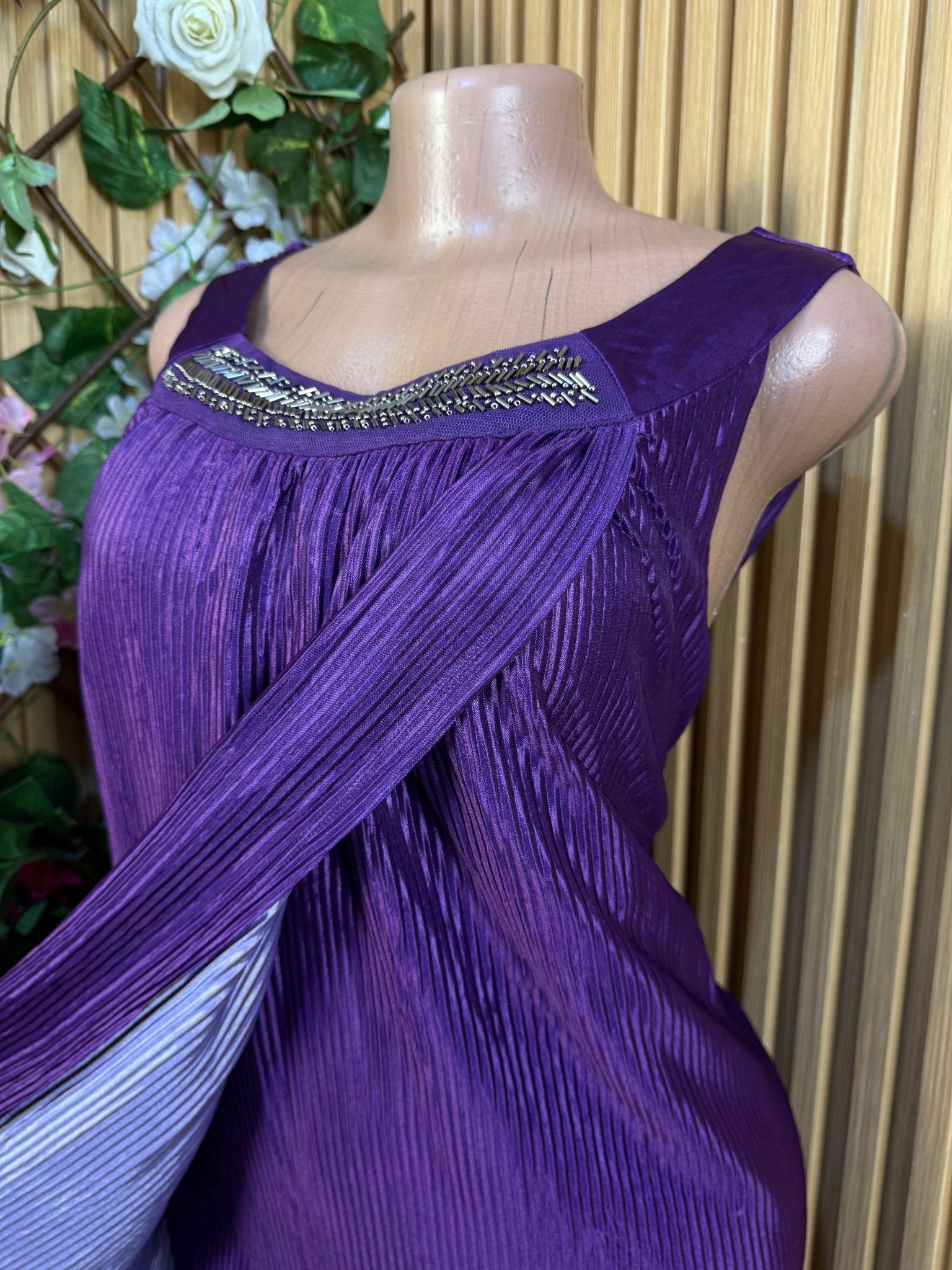 Robe évasée longue avec doublure sans manches - Perluna Store