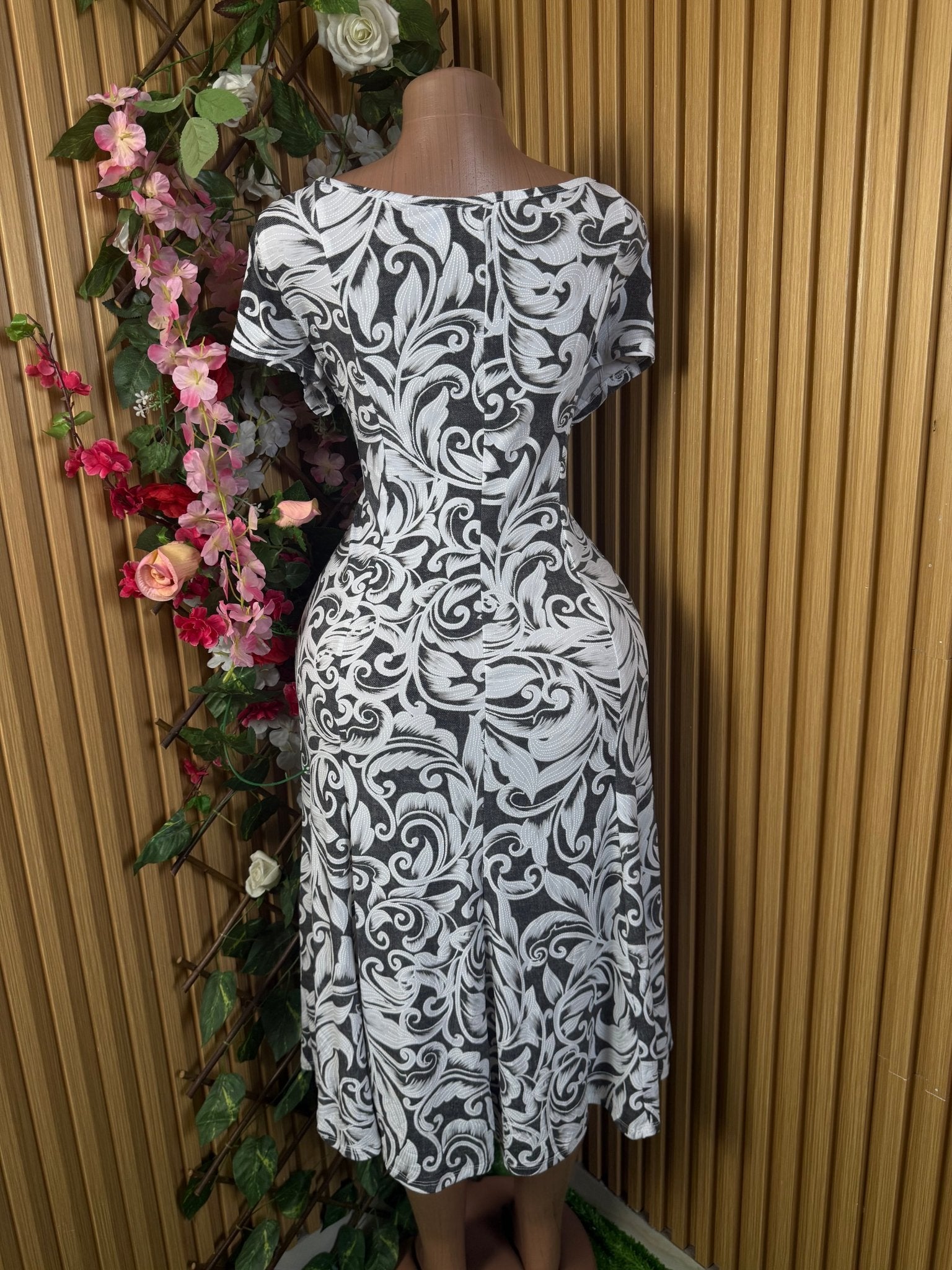Robe évasée longue manches courtes - Perluna Store