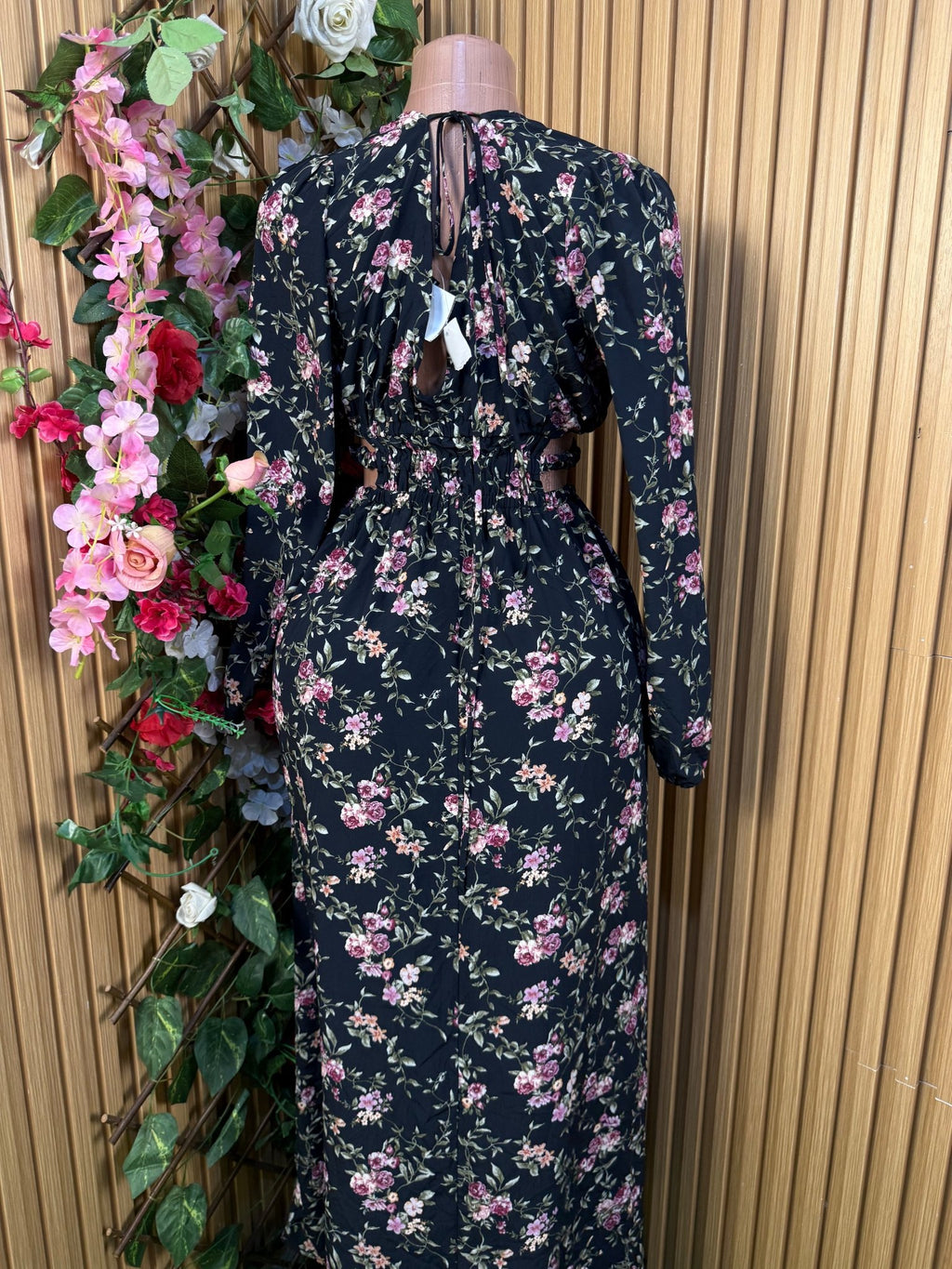 Robe évasée longue manches longue ceintrée - Perluna Store