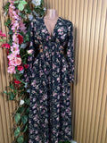 Robe évasée longue manches longue ceintrée - Perluna Store