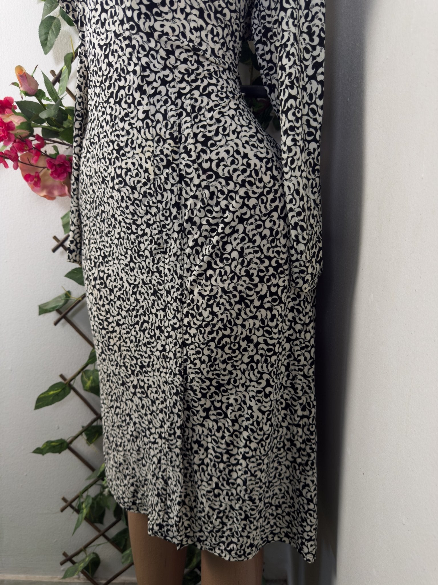 Robe évasée longue manches longue col chemise - Perluna Store