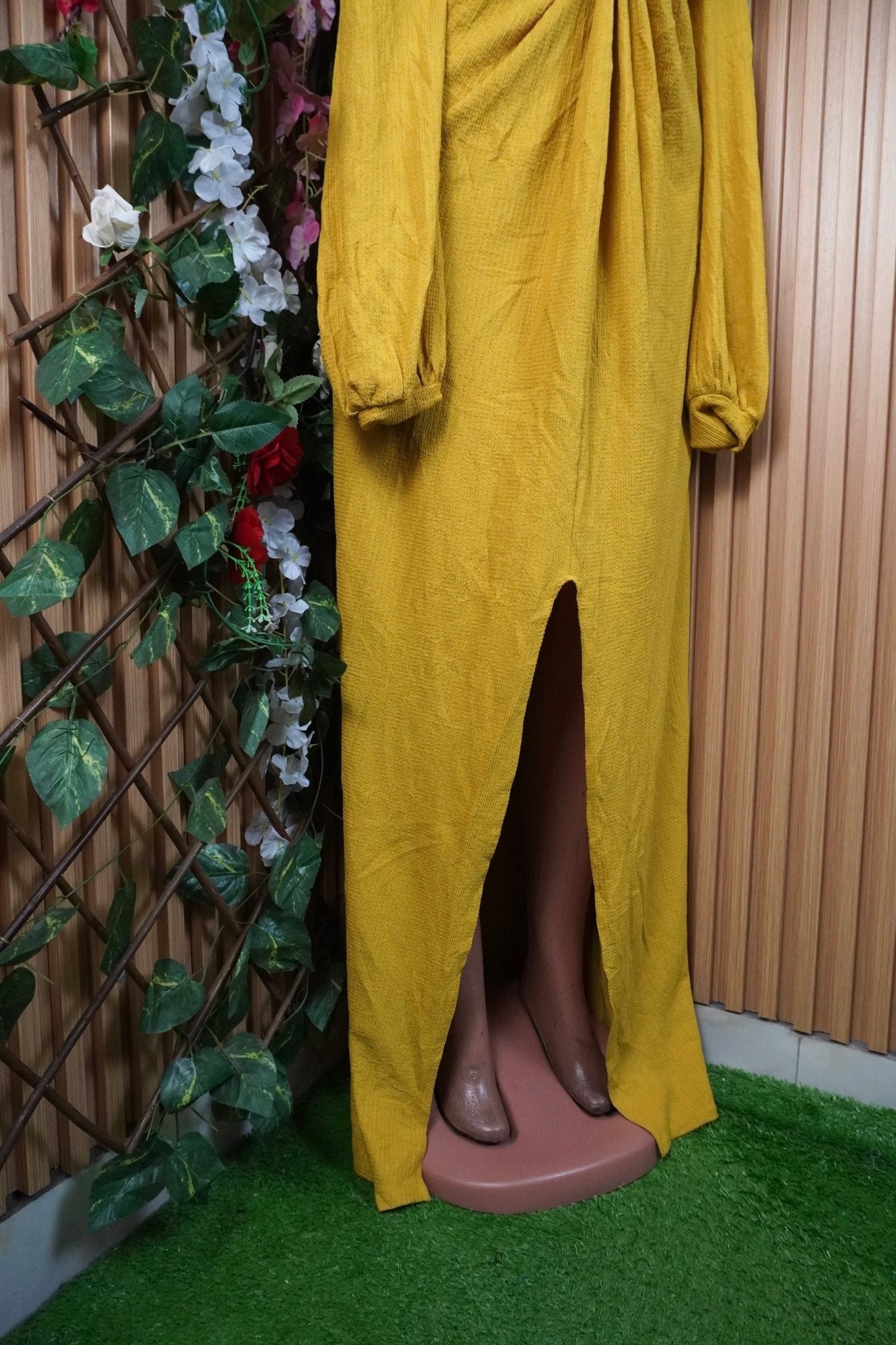Robe évasée longue manches longue décolletée -XL - Perluna Store