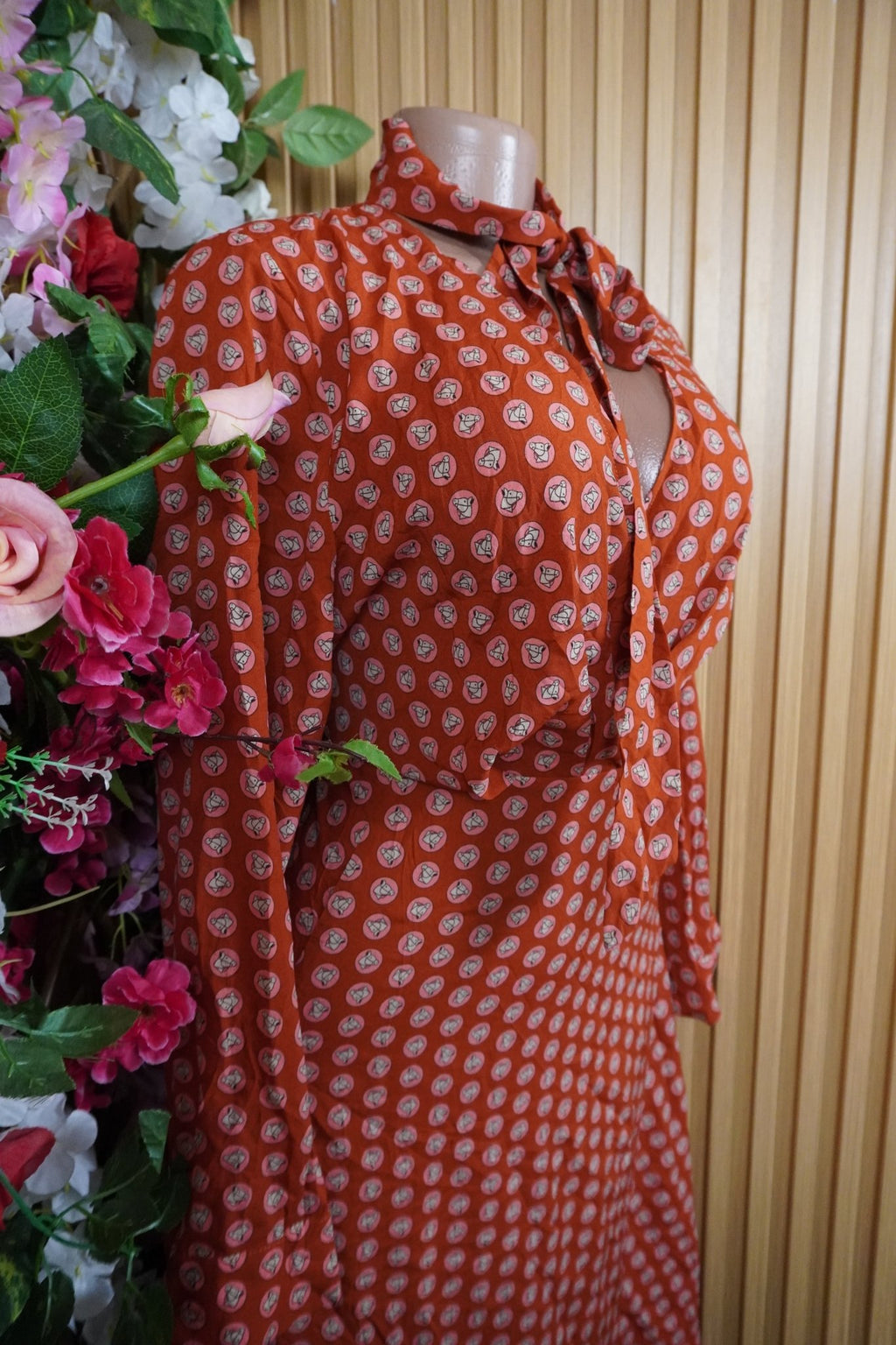 Robe évasée longue manches longues-M - Perluna Store
