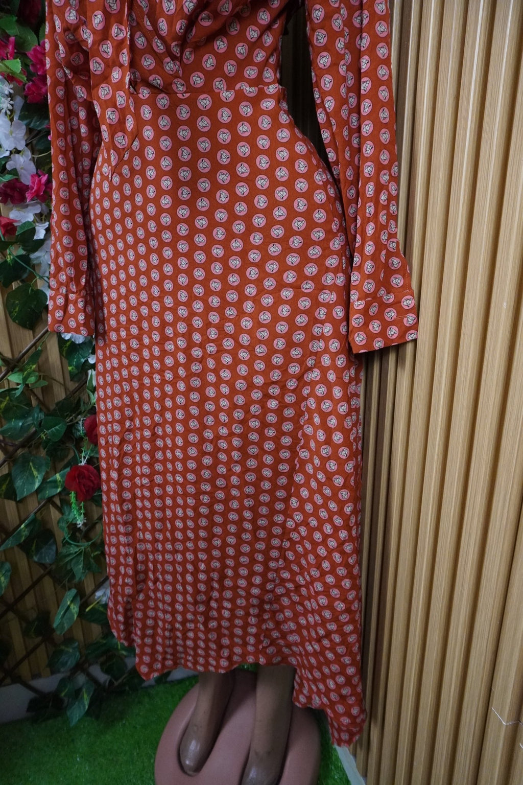 Robe évasée longue manches longues-M - Perluna Store