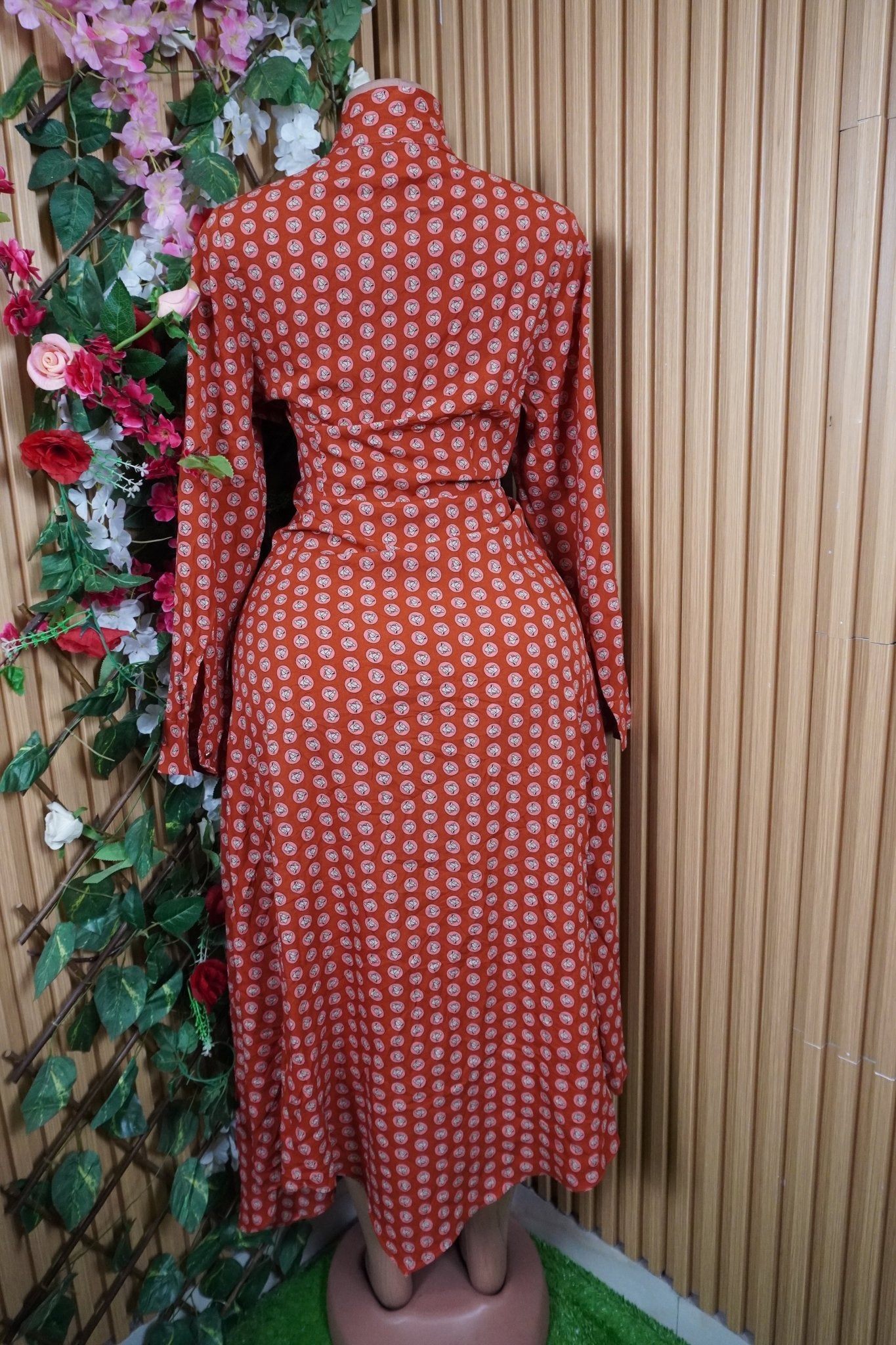 Robe évasée longue manches longues-M - Perluna Store