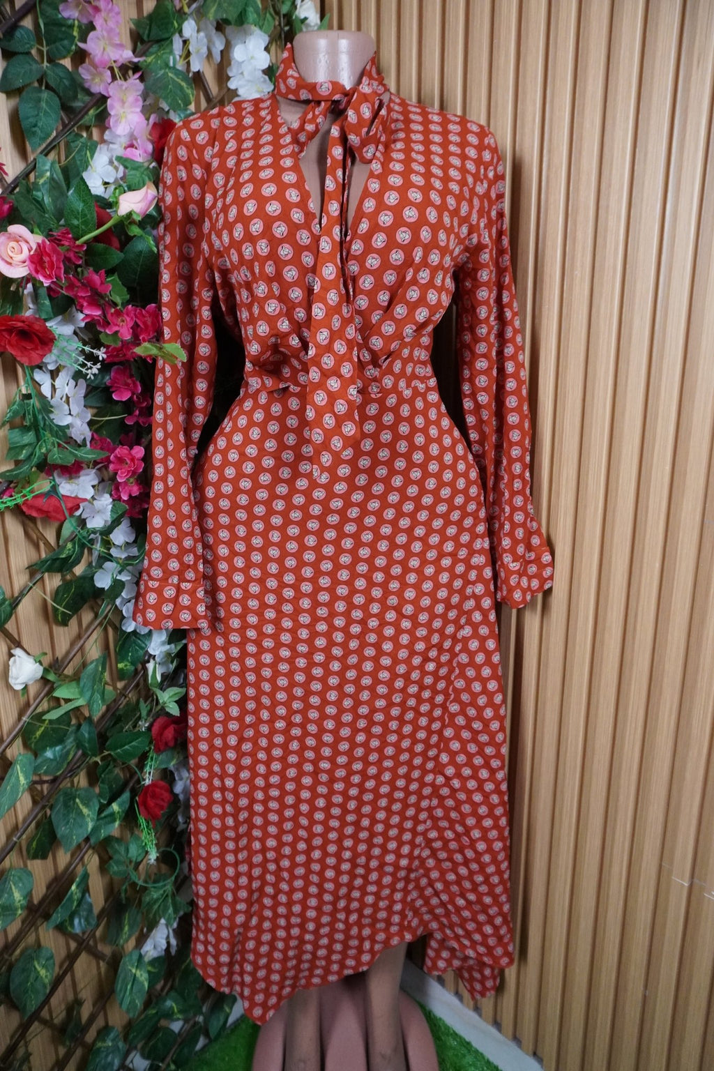 Robe évasée longue manches longues-M - Perluna Store