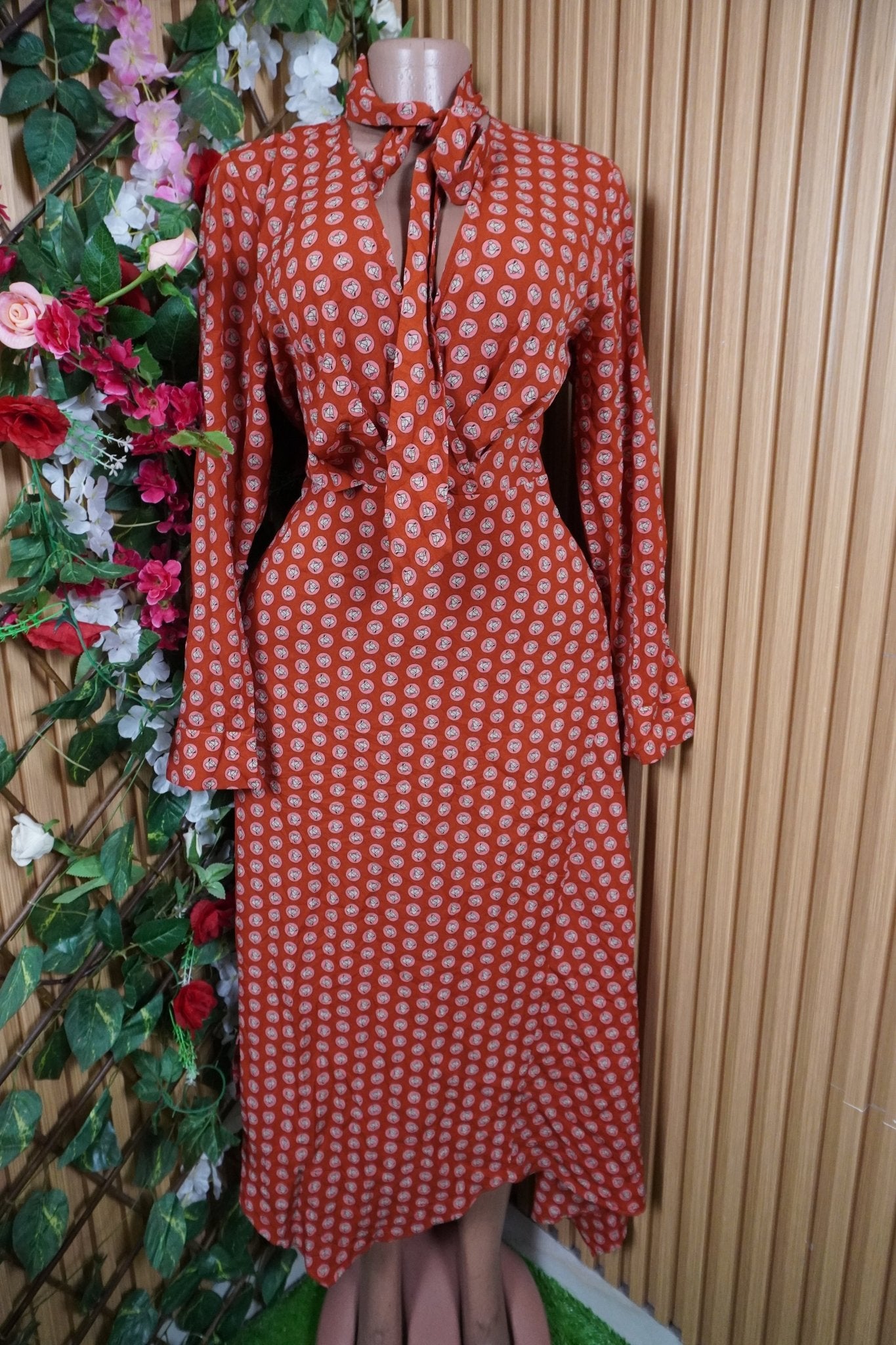 Robe évasée longue manches longues-M - Perluna Store