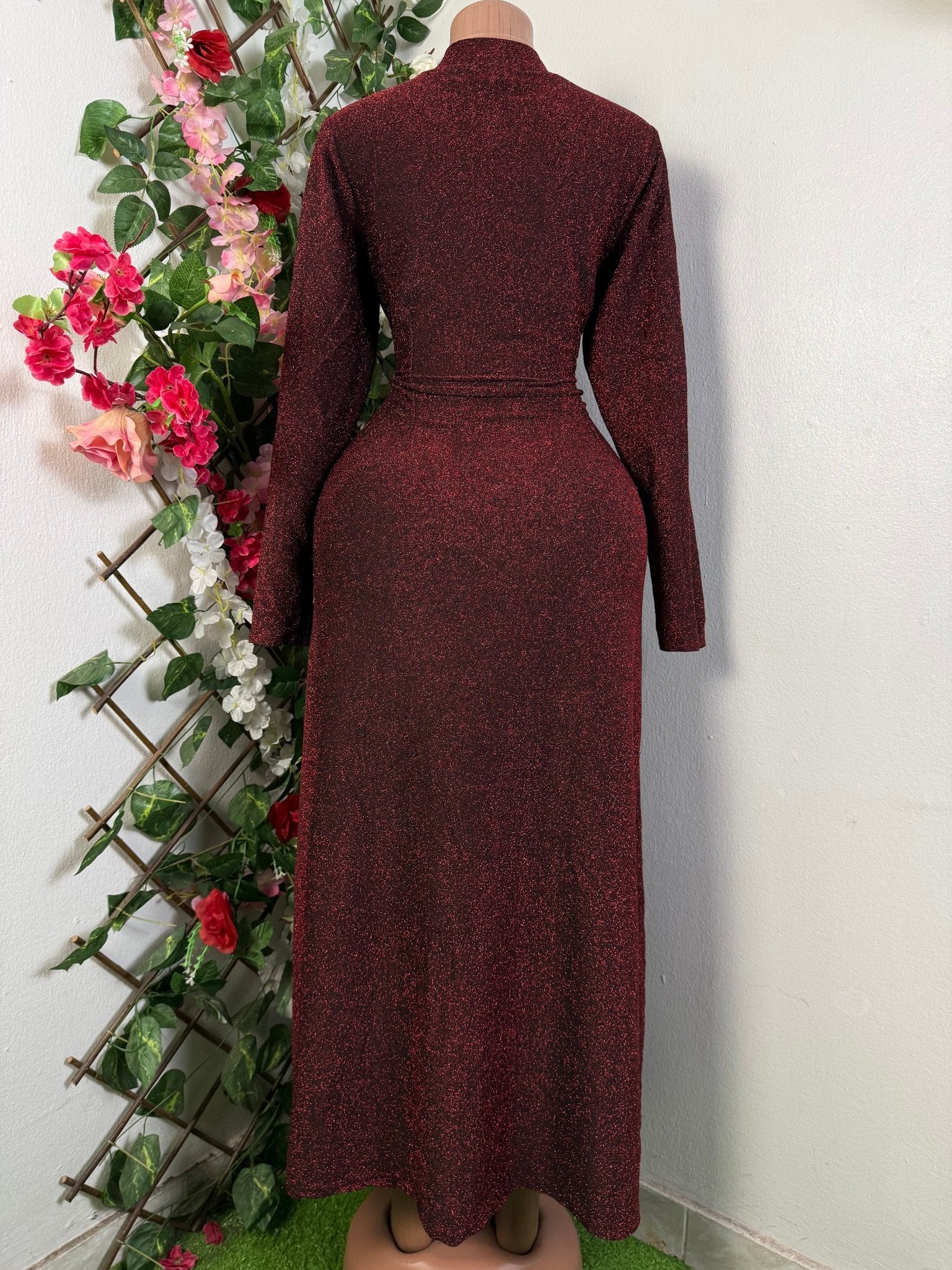 Robe évasée longue manches longues - Perluna Store - kinshasa