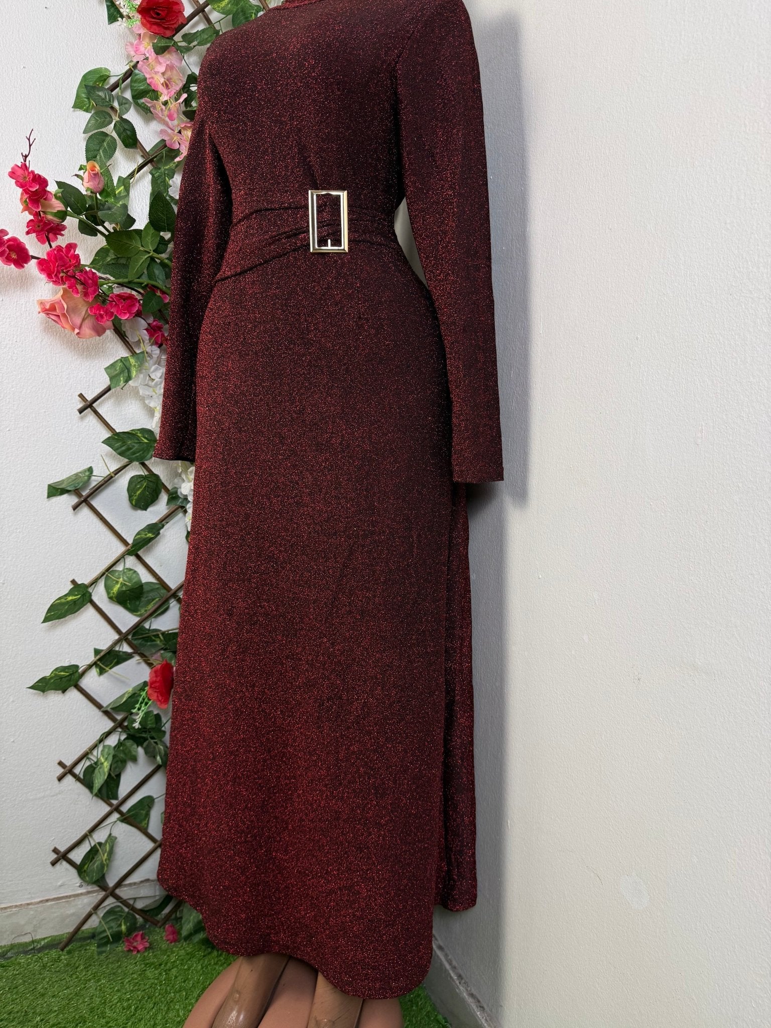 Robe évasée longue manches longues - Perluna Store - kinshasa