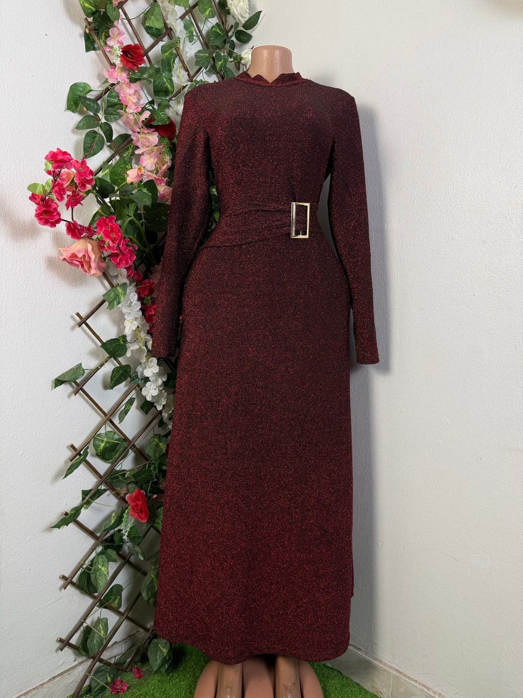 Robe évasée longue manches longues - Perluna Store - kinshasa