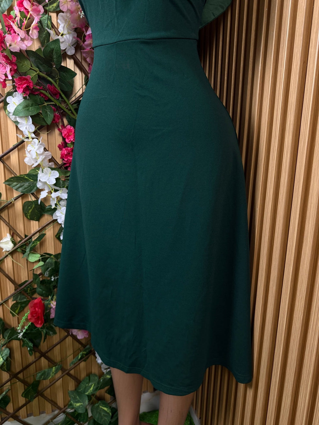 Robe évasée-longue manches manches courtes - Perluna Store