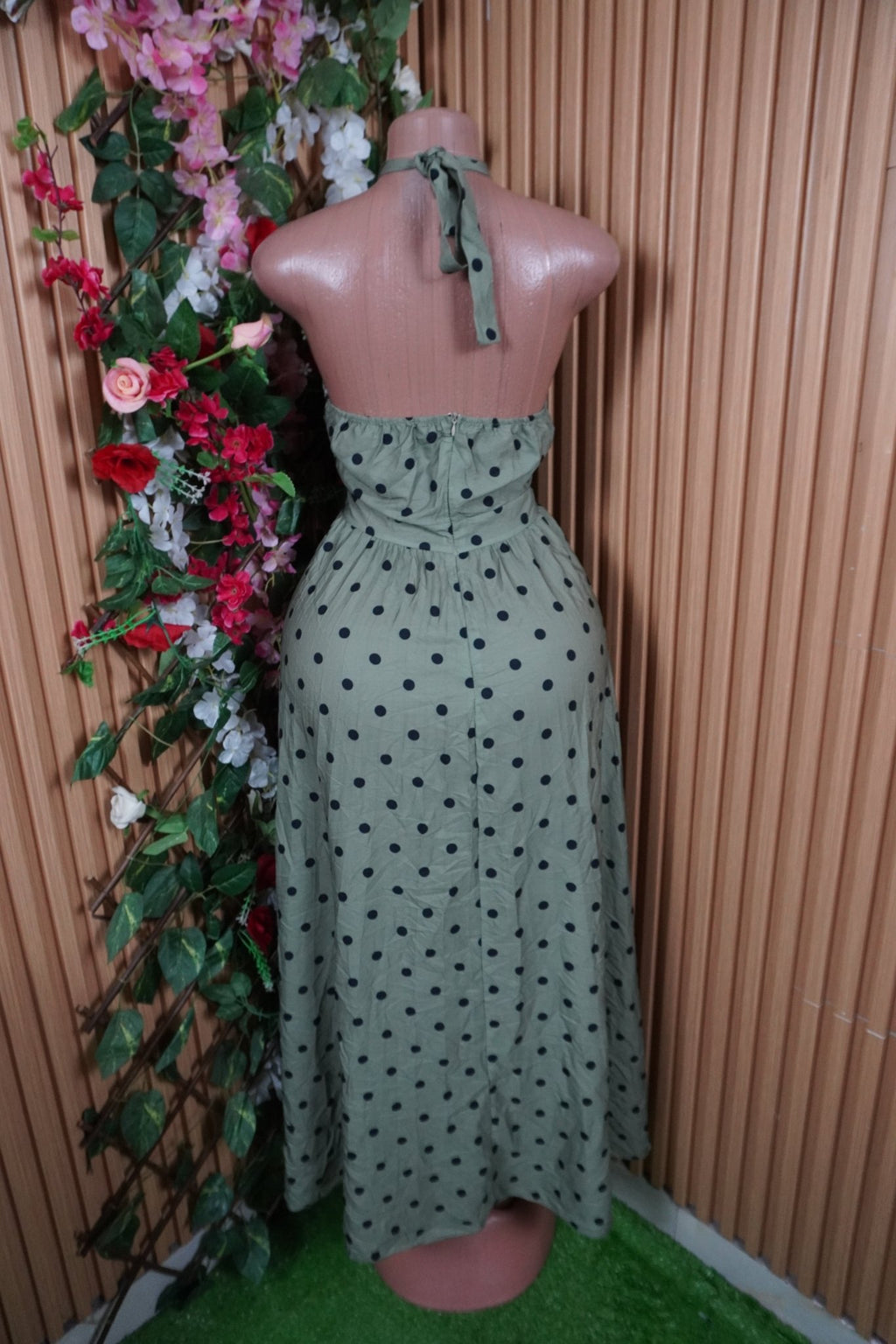 Robe évasée longue sans manches ceintrée-M - Perluna Store