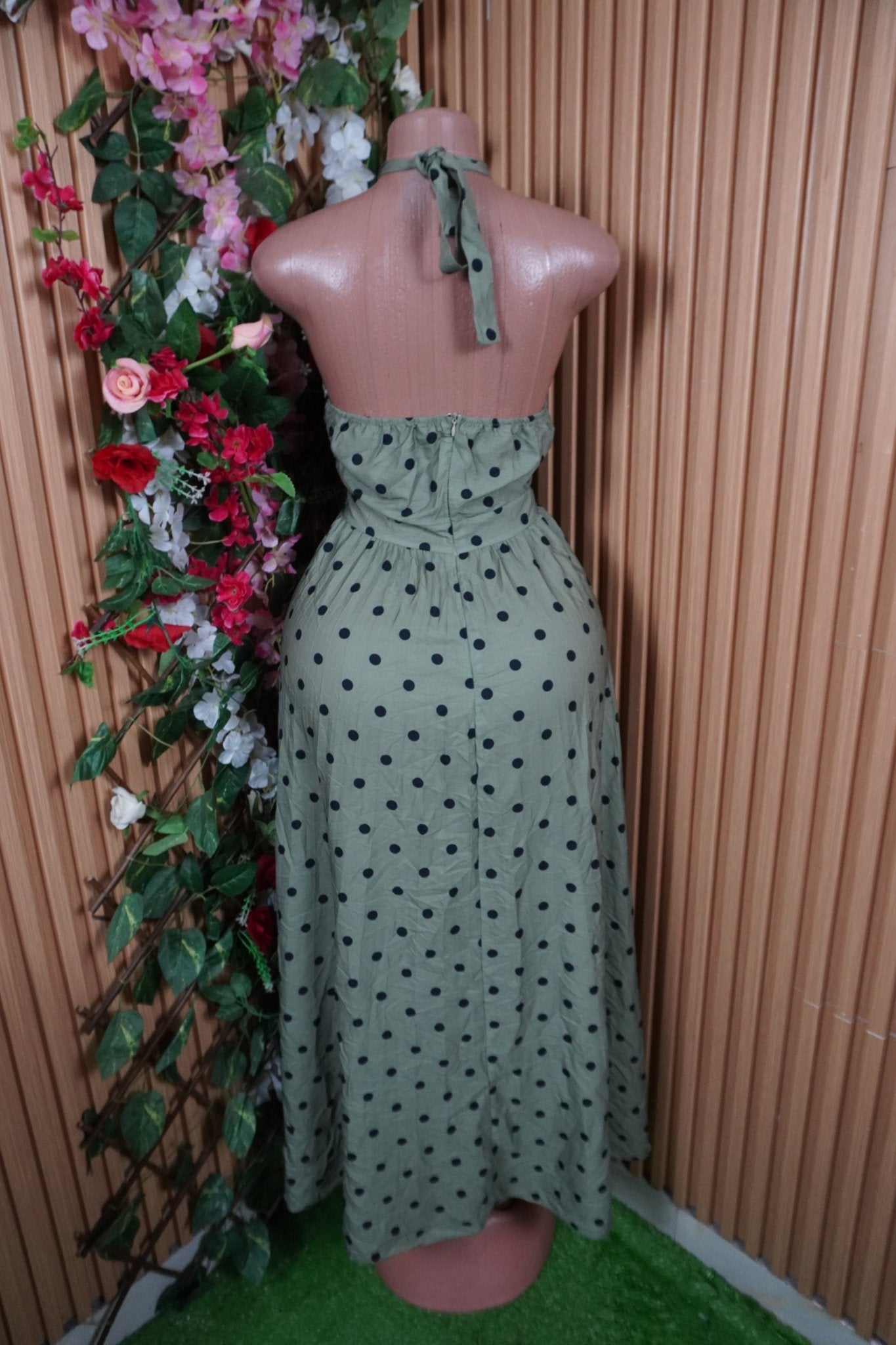 Robe évasée longue sans manches ceintrée-M - Perluna Store