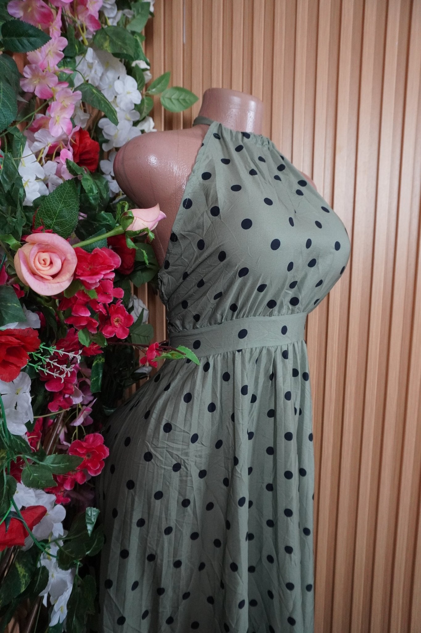 Robe évasée longue sans manches ceintrée-M - Perluna Store