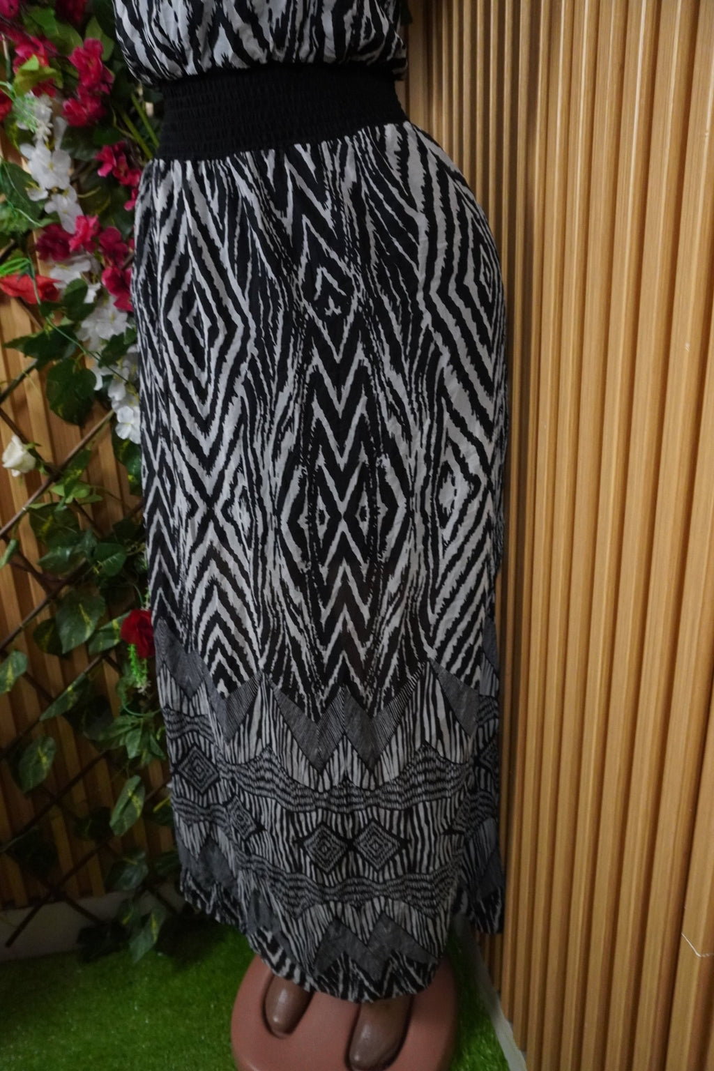 Robe évasée longue sans manches ceintrée-S - Perluna Store
