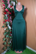 Robe évasée longue sans manches col V - Perluna Store